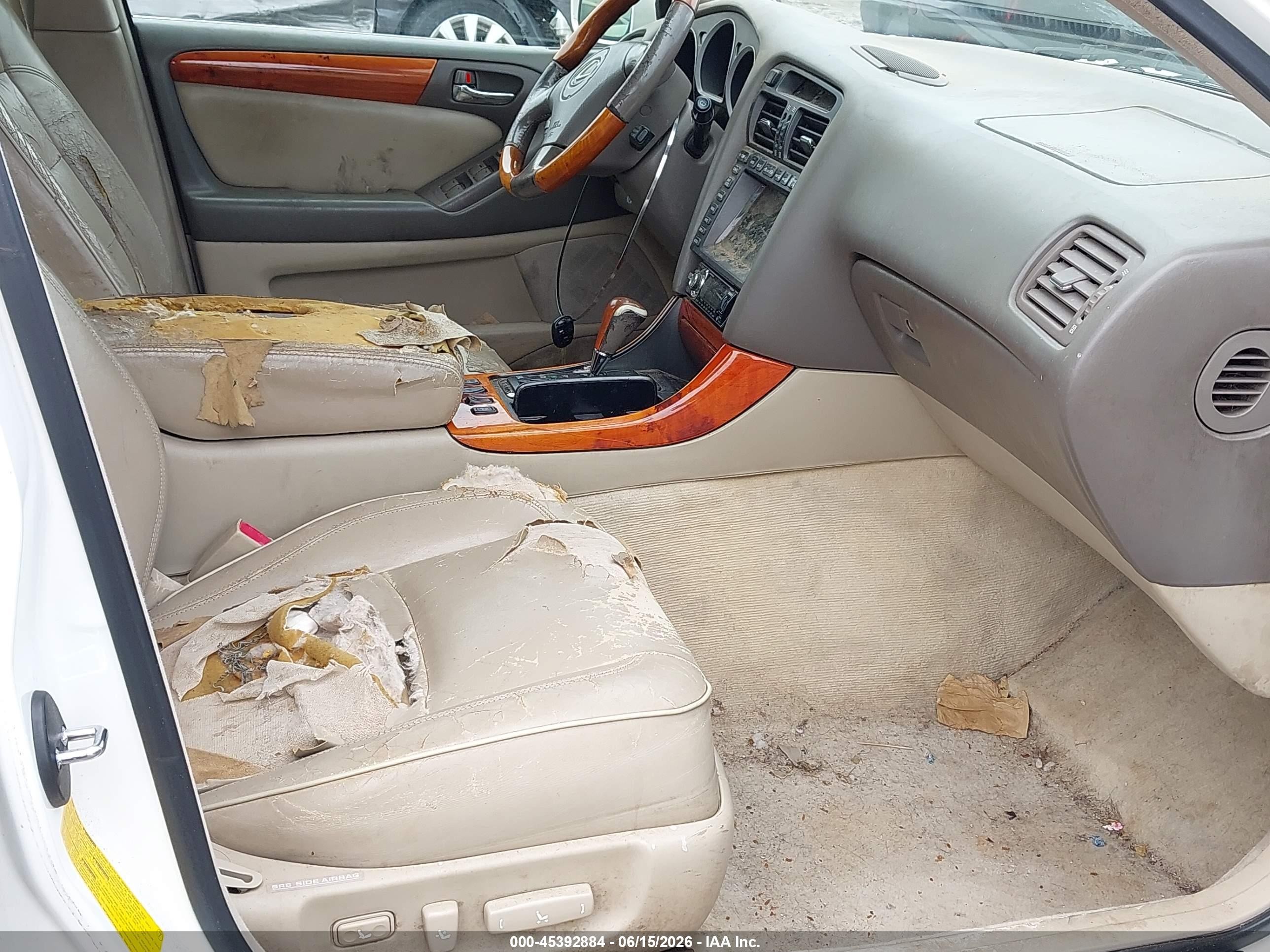 2001 Lexus Gs 430   White vin: JT8BL69S410003393