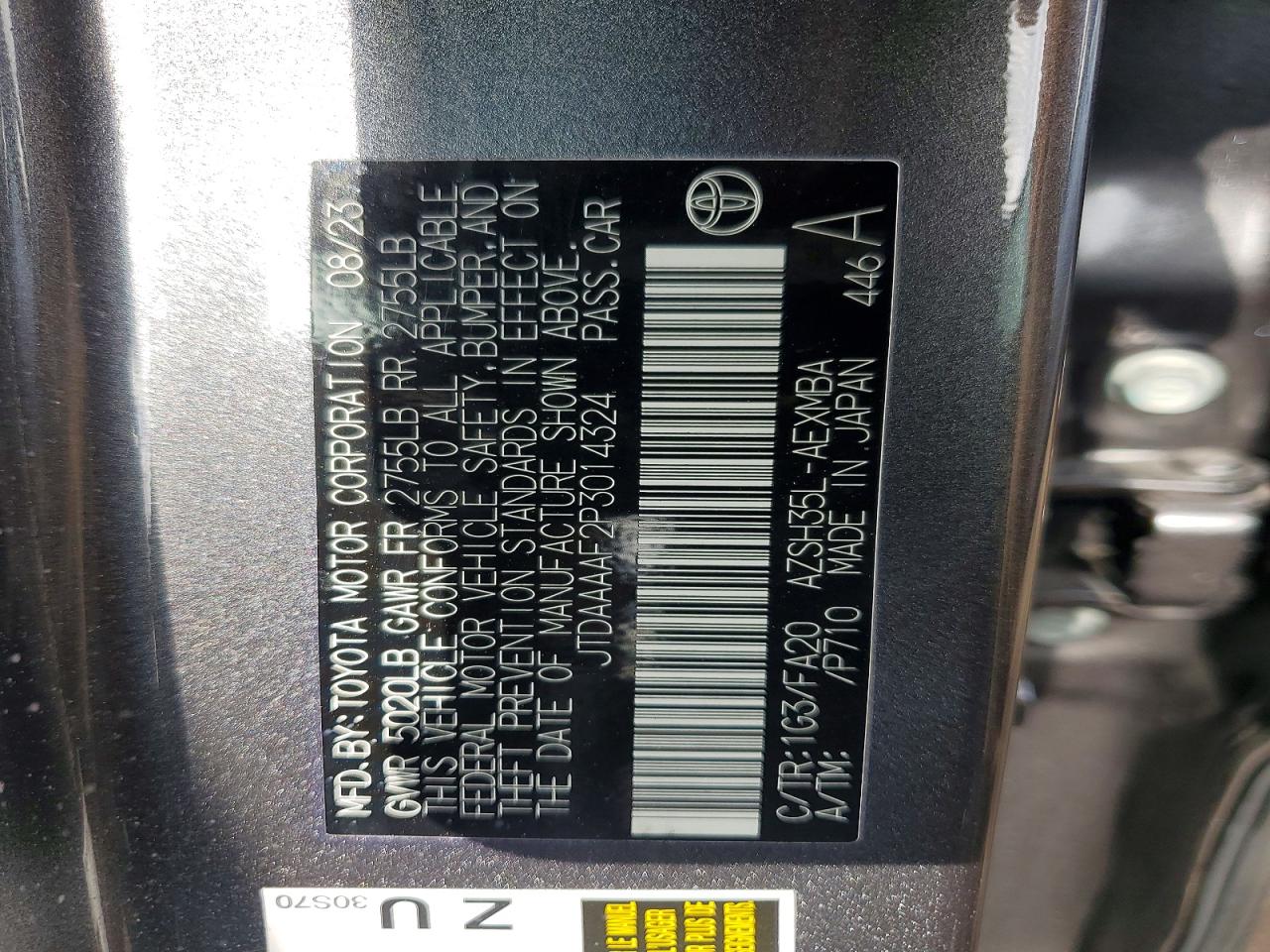2023 Toyota Crown Xle Gray vin: JTDAAAAF2P3014324