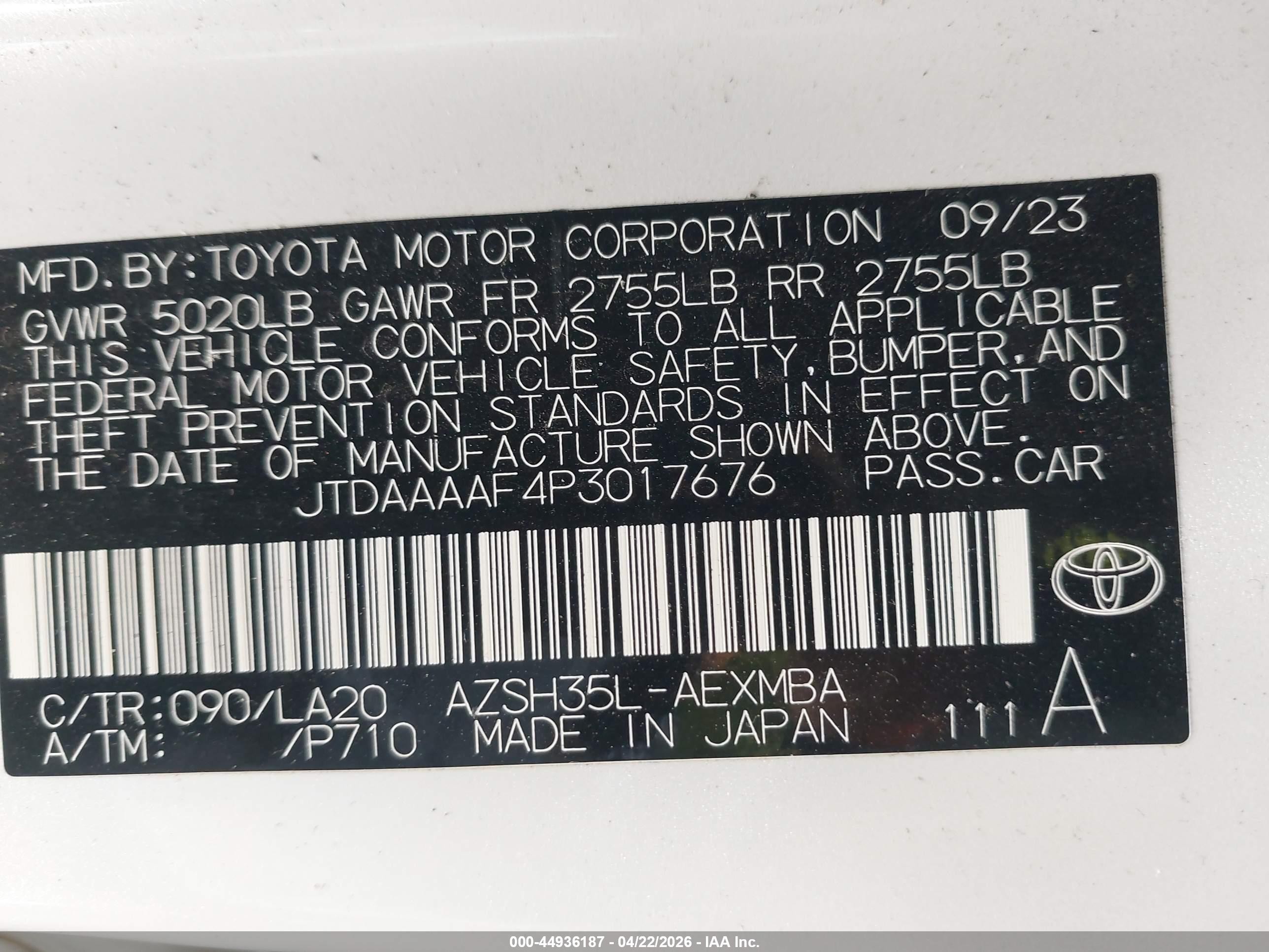 2023 Toyota Crown Limited White vin: JTDAAAAF4P3017676
