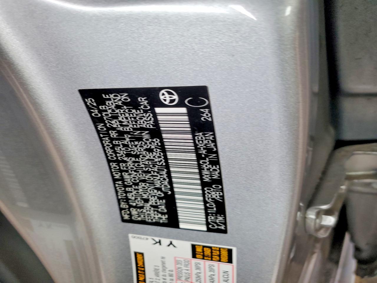 2025 Toyota Prius Le Silver vin: JTDACAAU1S3059756