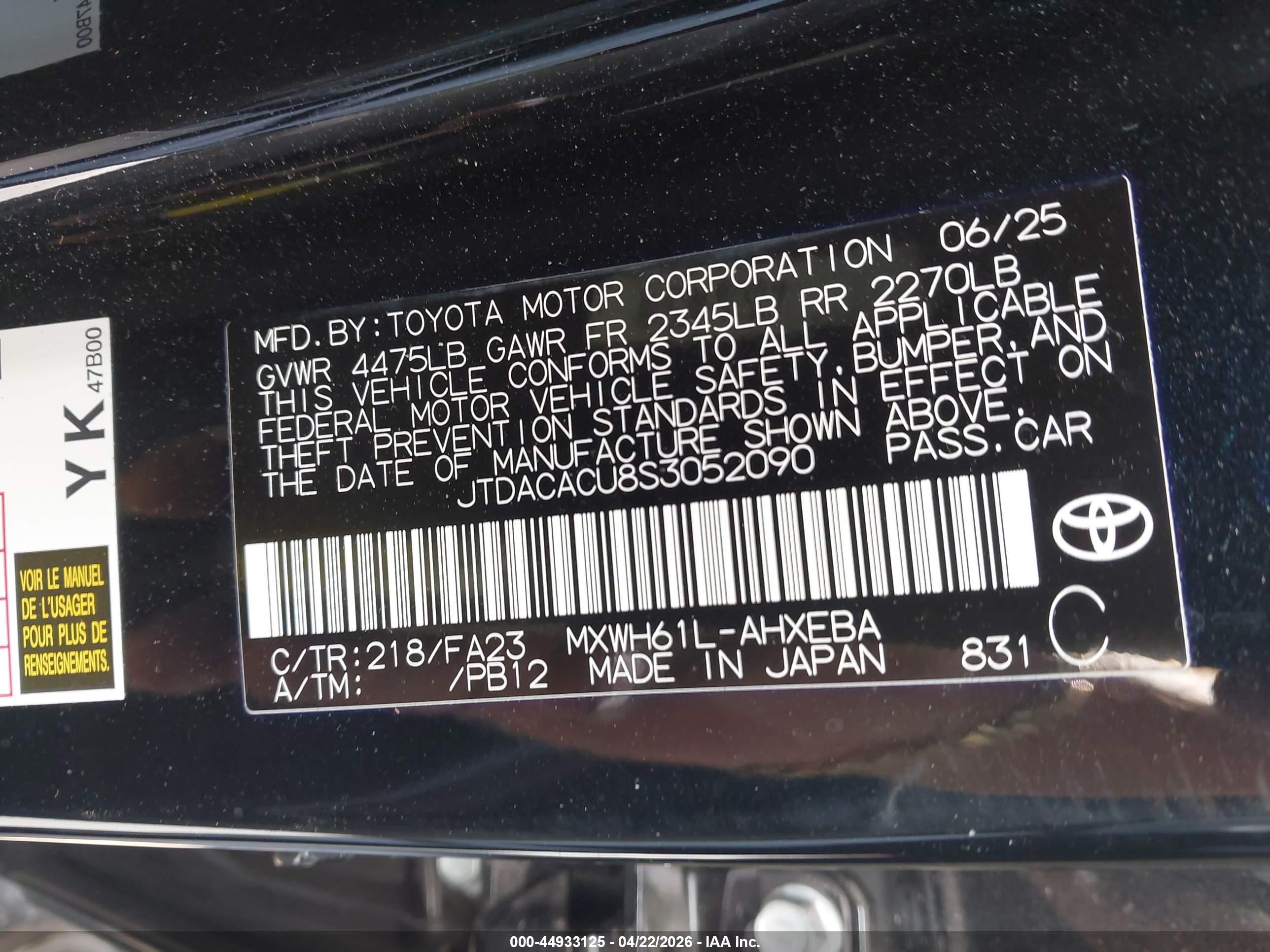 2025 Toyota Prius Plug-in Hybrid Se Black vin: JTDACACU8S3052090