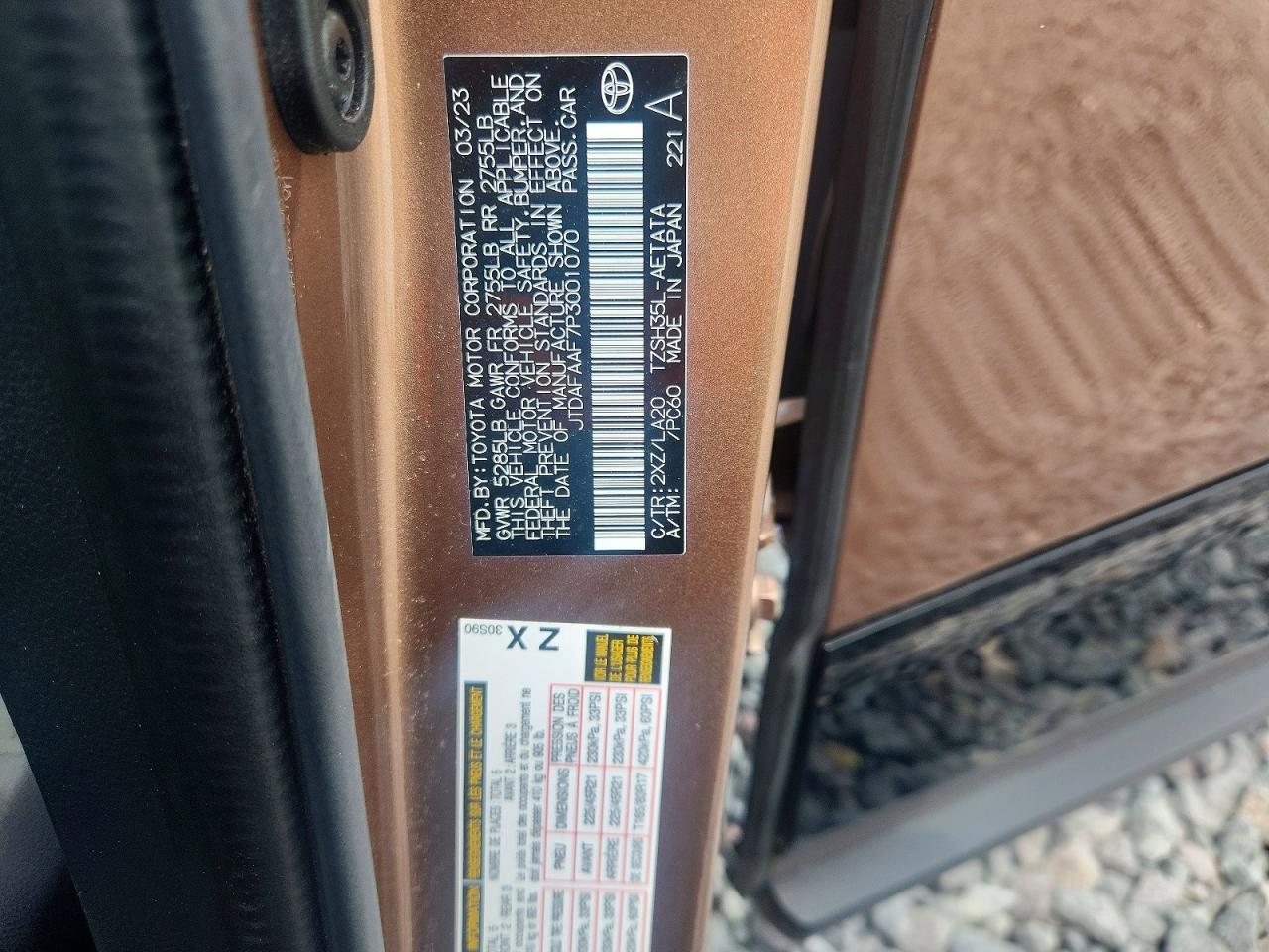 2023 Toyota Crown Platinum Brown vin: JTDAFAAF7P3001070