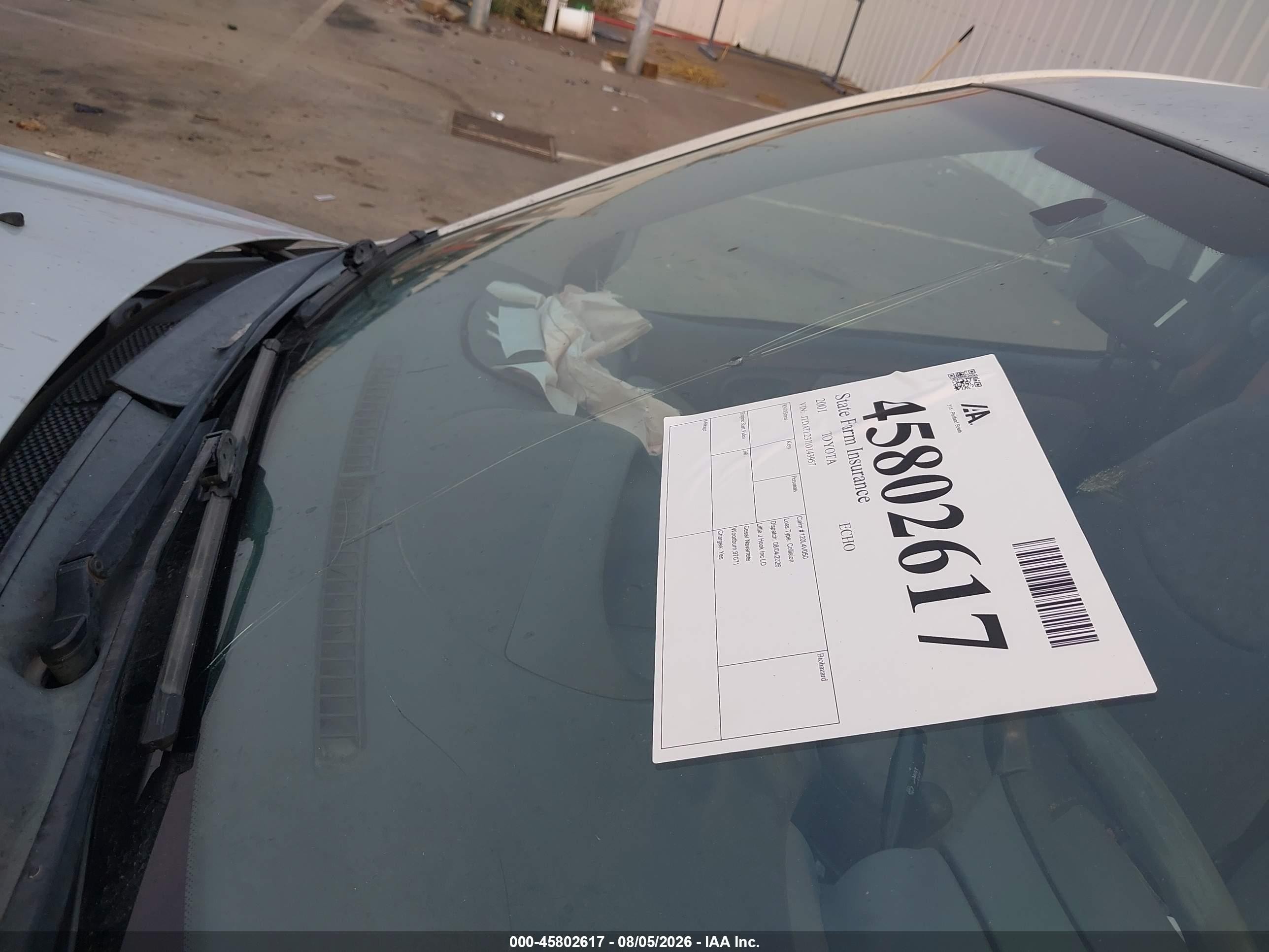 2001 Toyota Echo   Серый vin: JTDAT123710143957