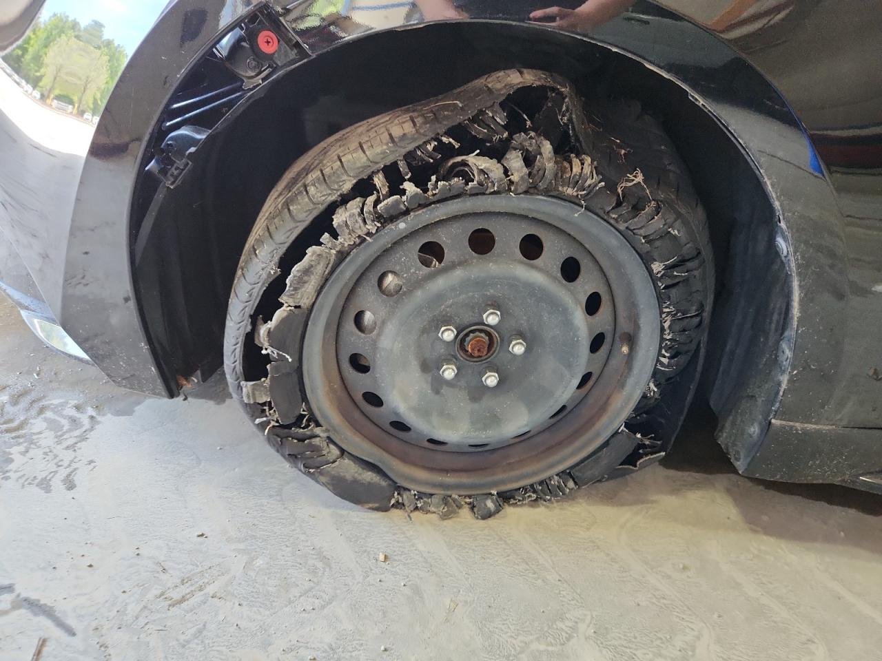2024 Toyota Corolla Le Black vin: JTDB4MEE4R3016643 Damage: Left Front Tire, Cut, Replacement Required
