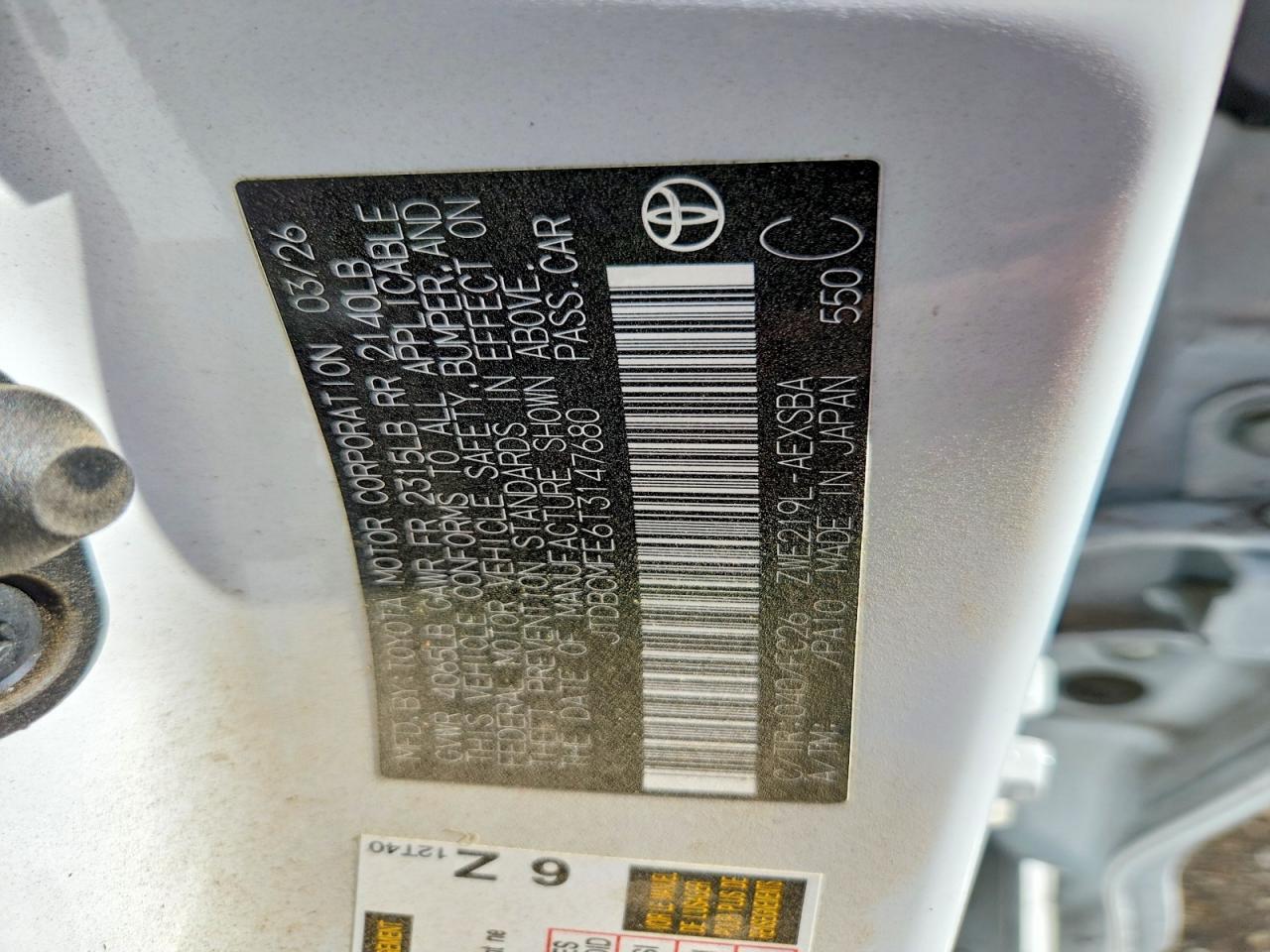 2026 Toyota Corolla Hybrid Se White vin: JTDBCMFE6T3147680
