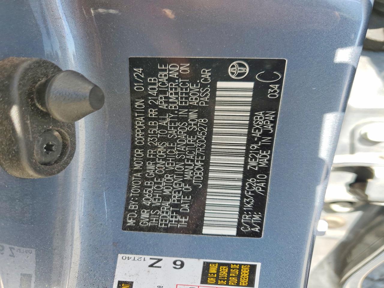 2024 Toyota Corolla Hybrid Se Silver vin: JTDBCMFE7R3045278