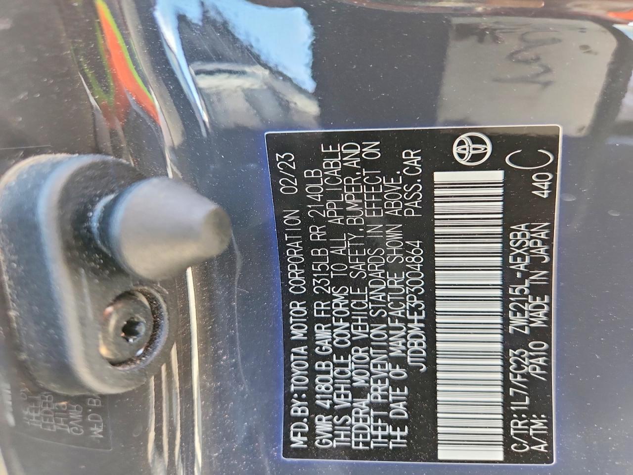 2023 Toyota Corolla Hybrid Se Gray vin: JTDBDMHE3P3004864