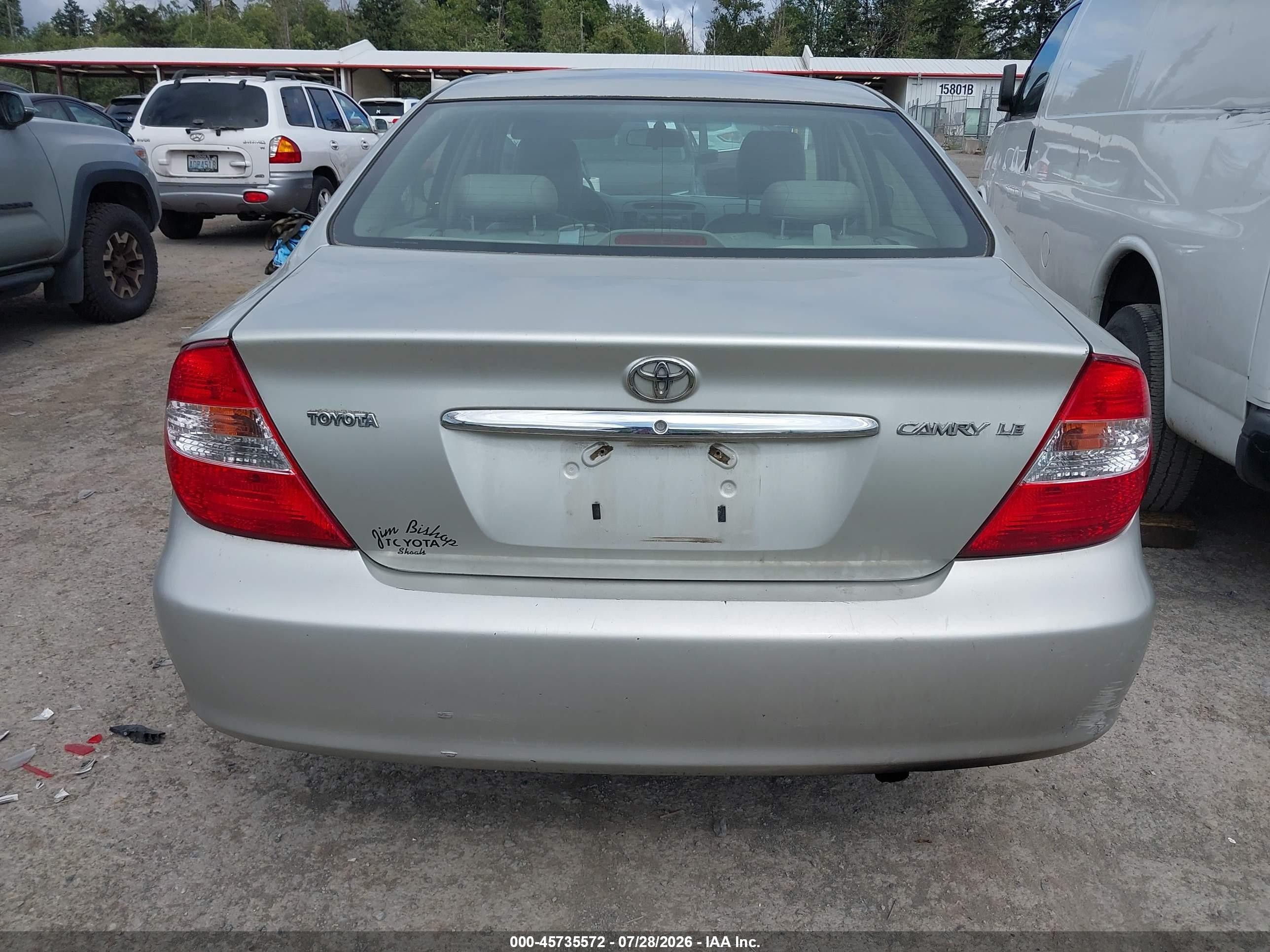 2003 Toyota Camry Le/xle Silver vin: JTDBE32K030237344