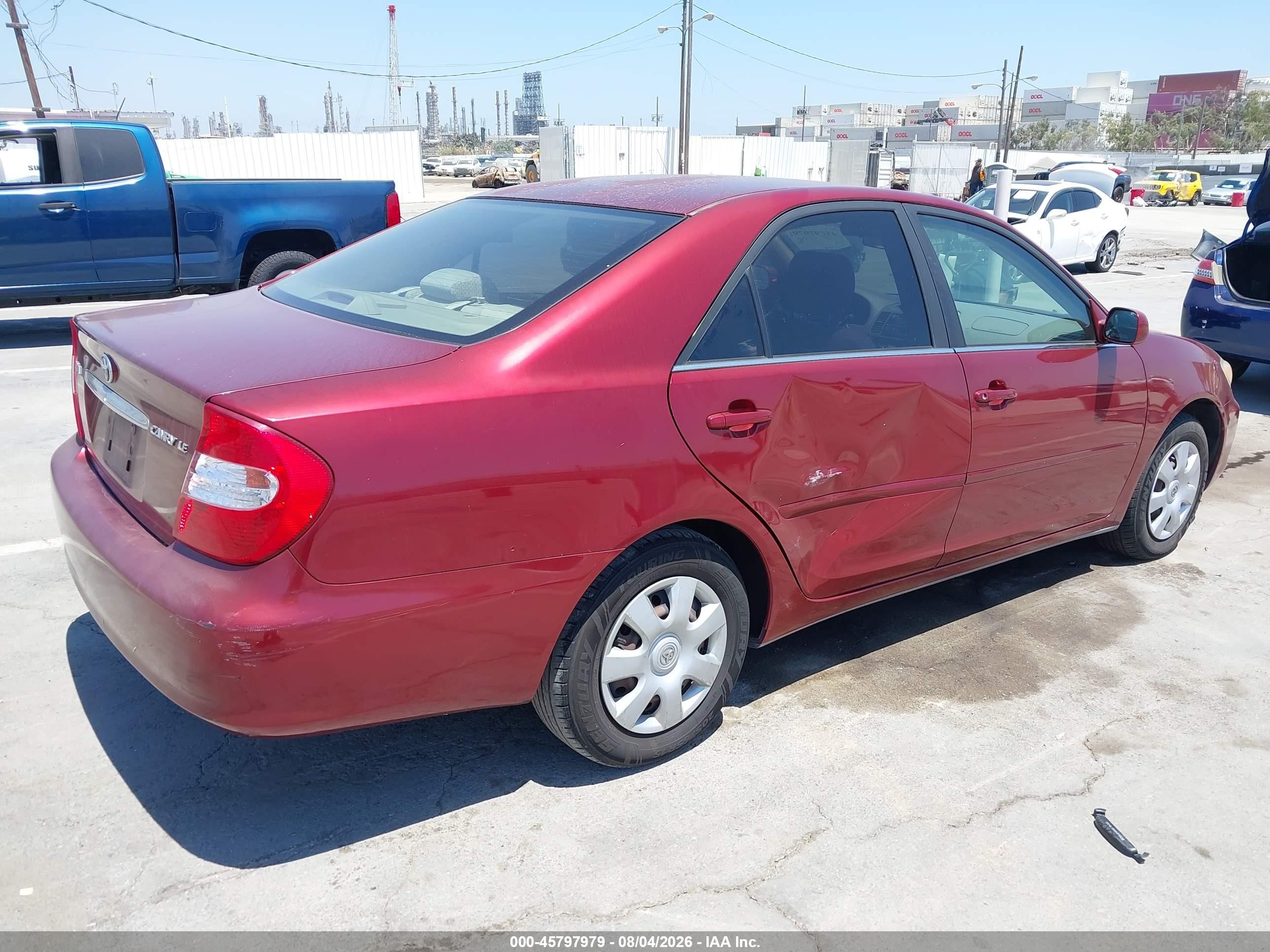 2002 Toyota Camry Le Burgundy vin: JTDBE32K420110644