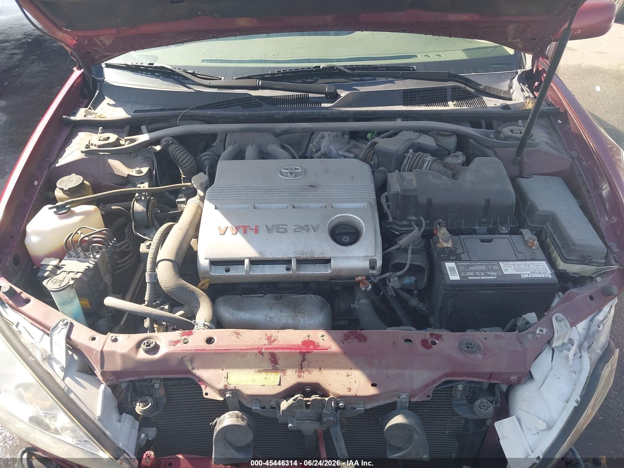 2005 Toyota Camry Xle V6 Red vin: JTDBF30K650162748