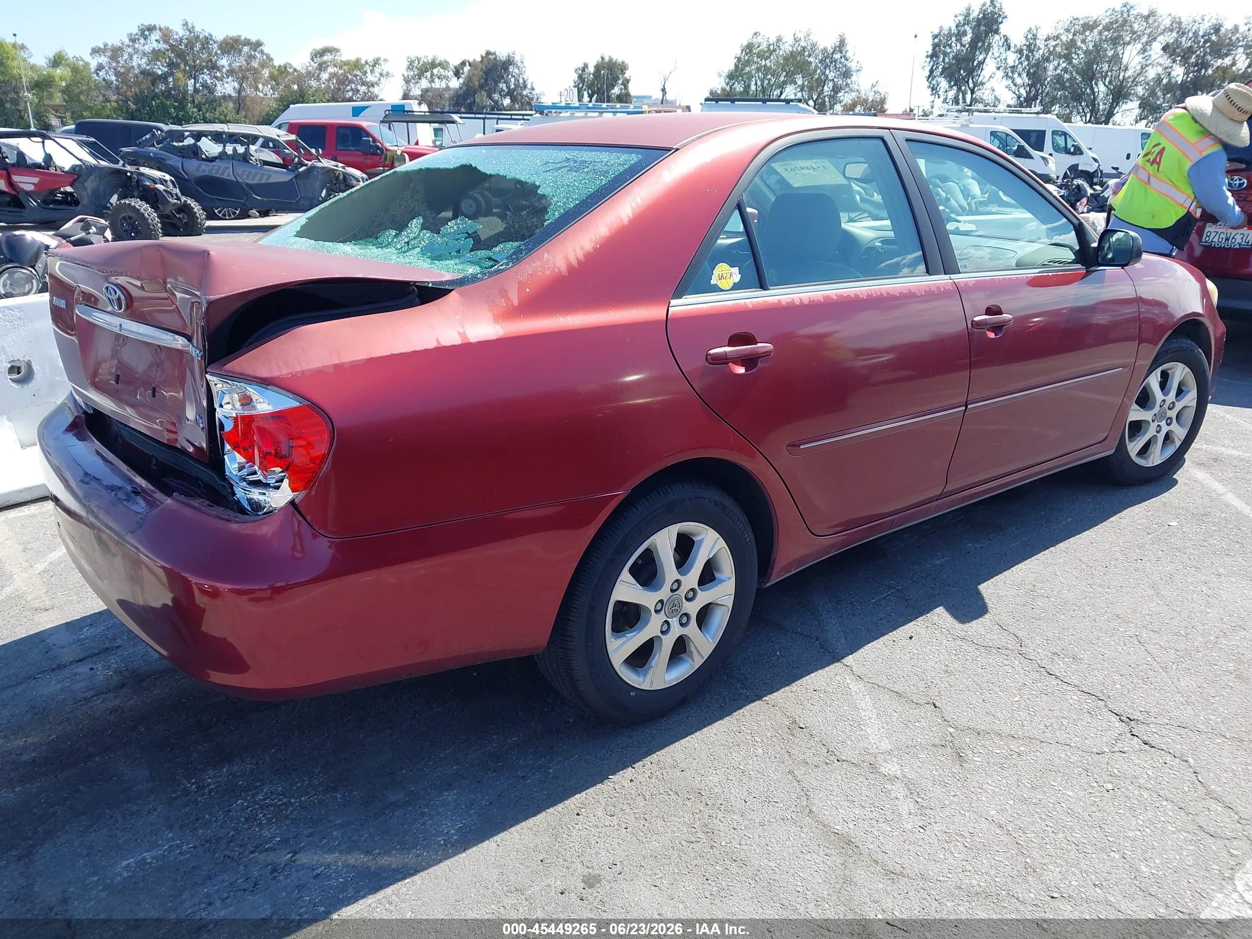 2005 Toyota Camry Xle V6 Red vin: JTDBF32K650162438