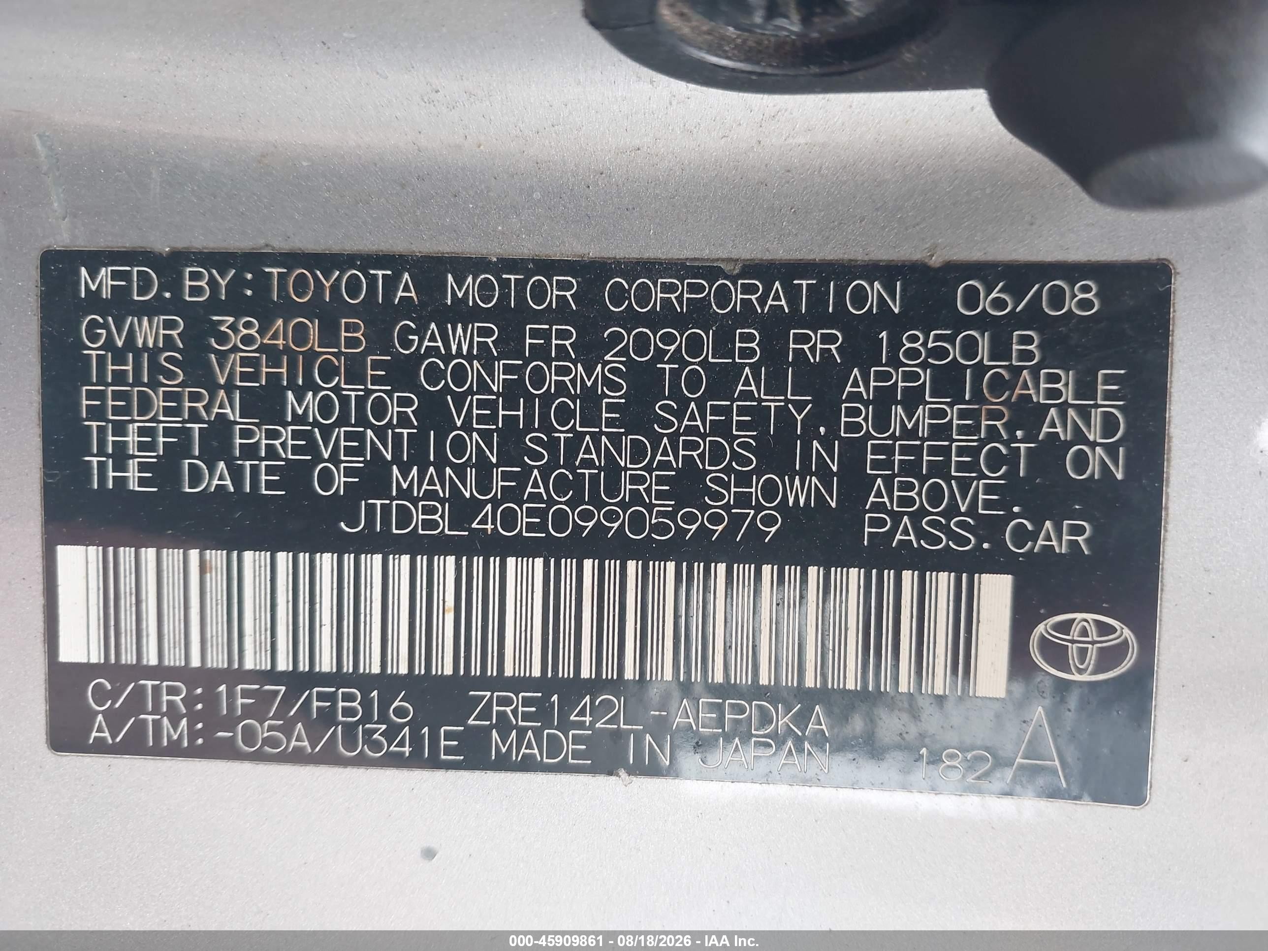 2009 Toyota Corolla   Silver vin: JTDBL40E099059979