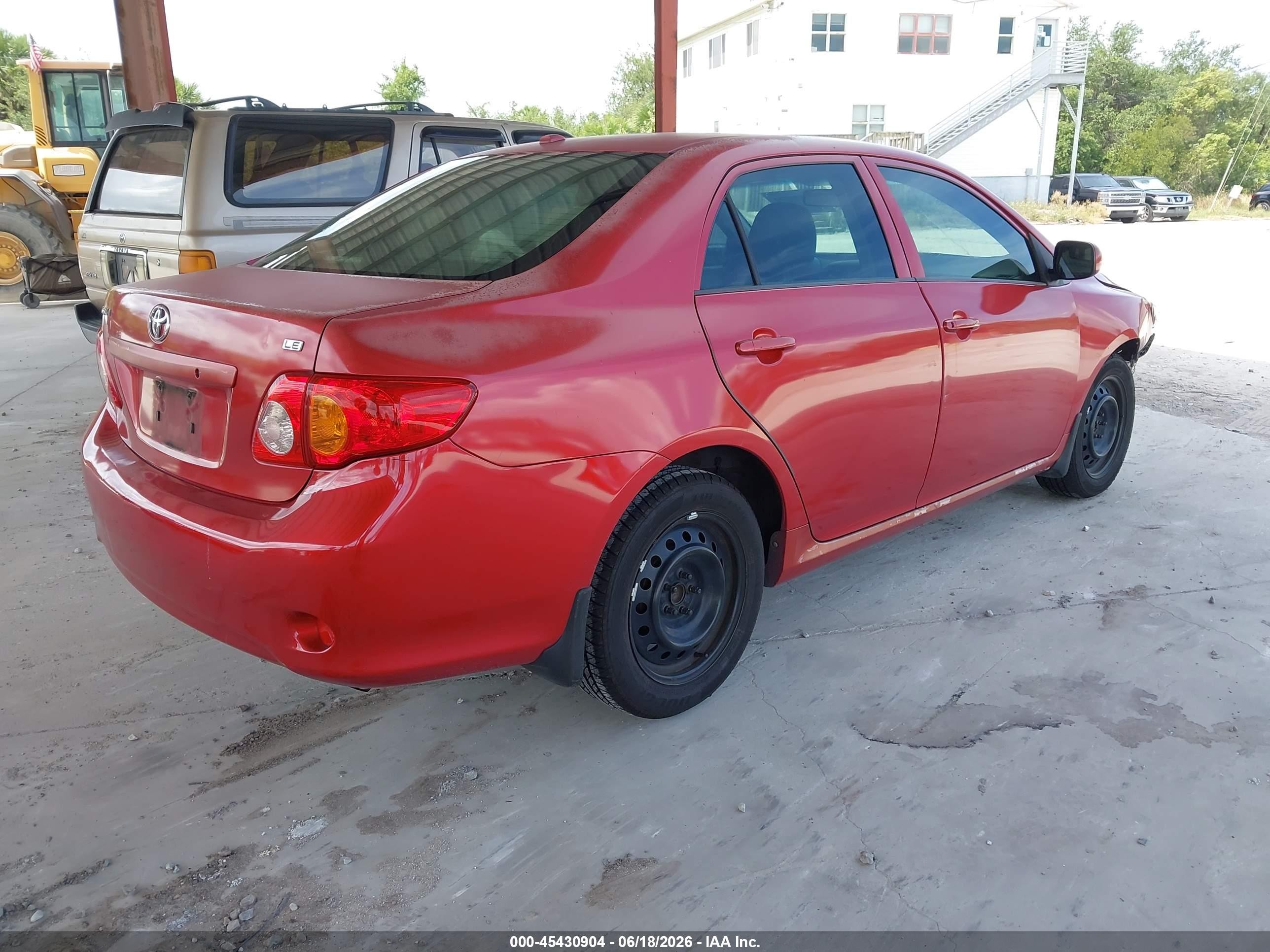 2009 Toyota Corolla Le Red vin: JTDBL40E09J017486