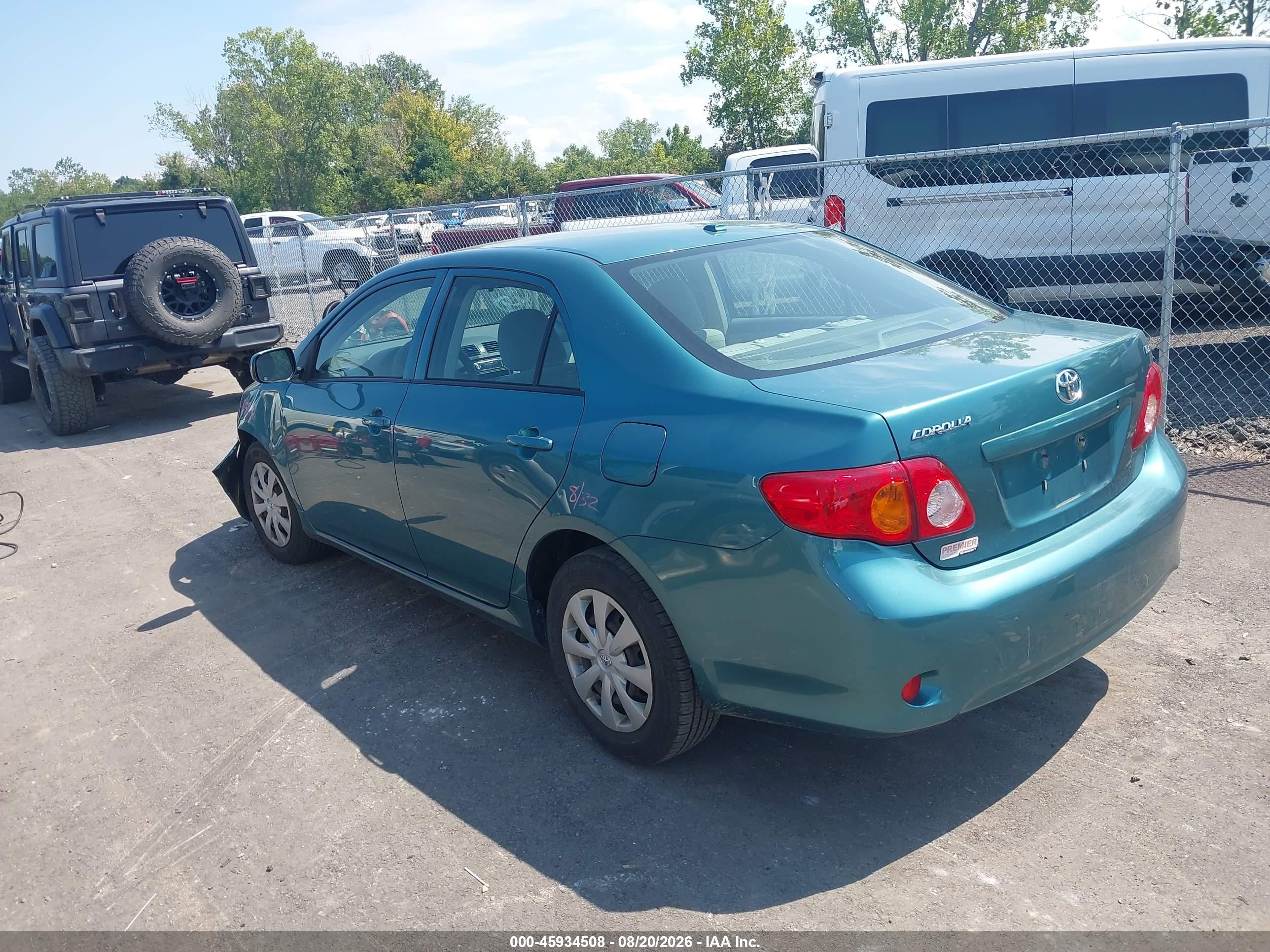2009 Toyota Corolla Le Бирюзовый vin: JTDBL40E09J023398