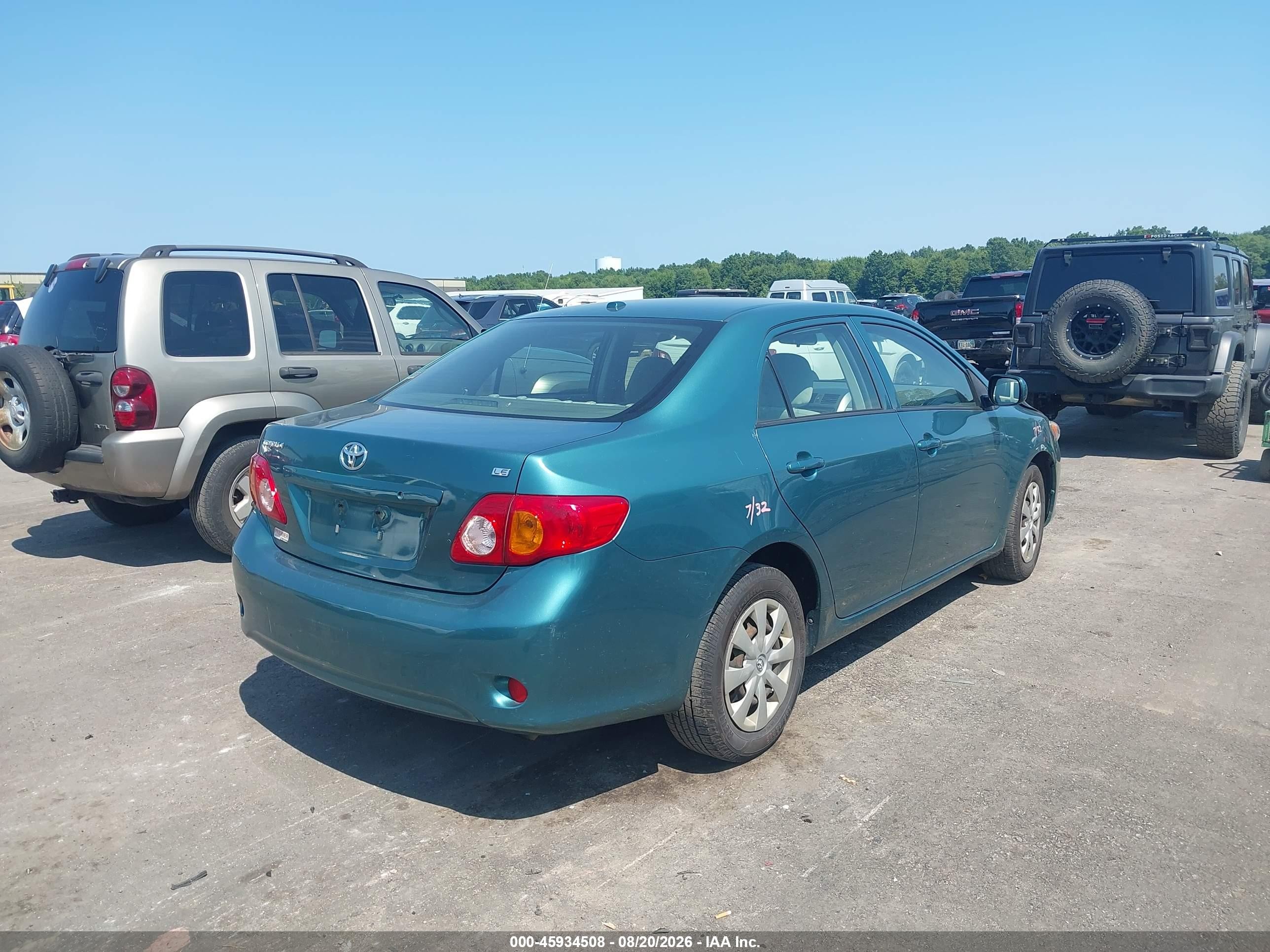 2009 Toyota Corolla Le Бирюзовый vin: JTDBL40E09J023398