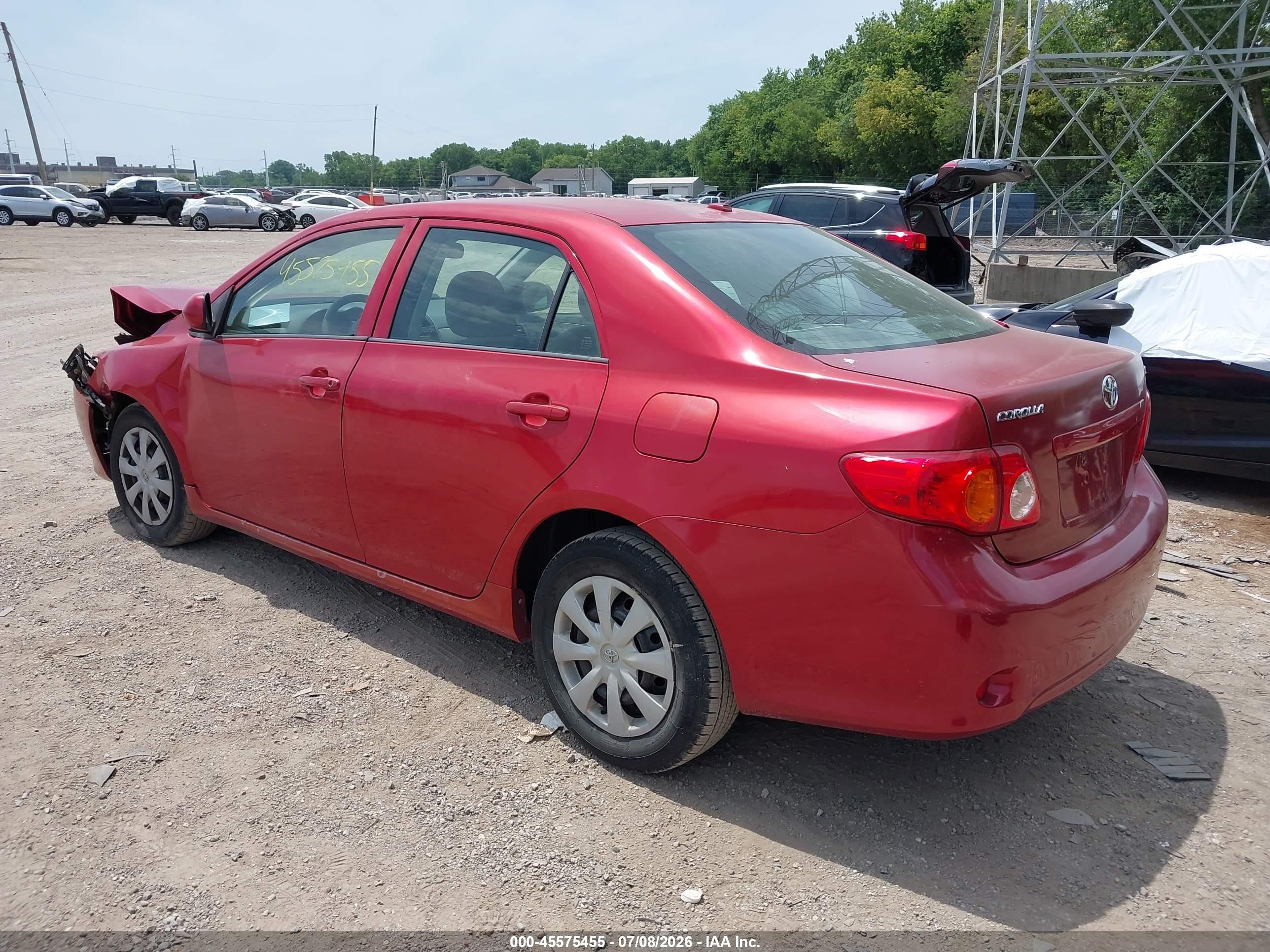 2009 Toyota Corolla Le Красный vin: JTDBL40E19J019179
