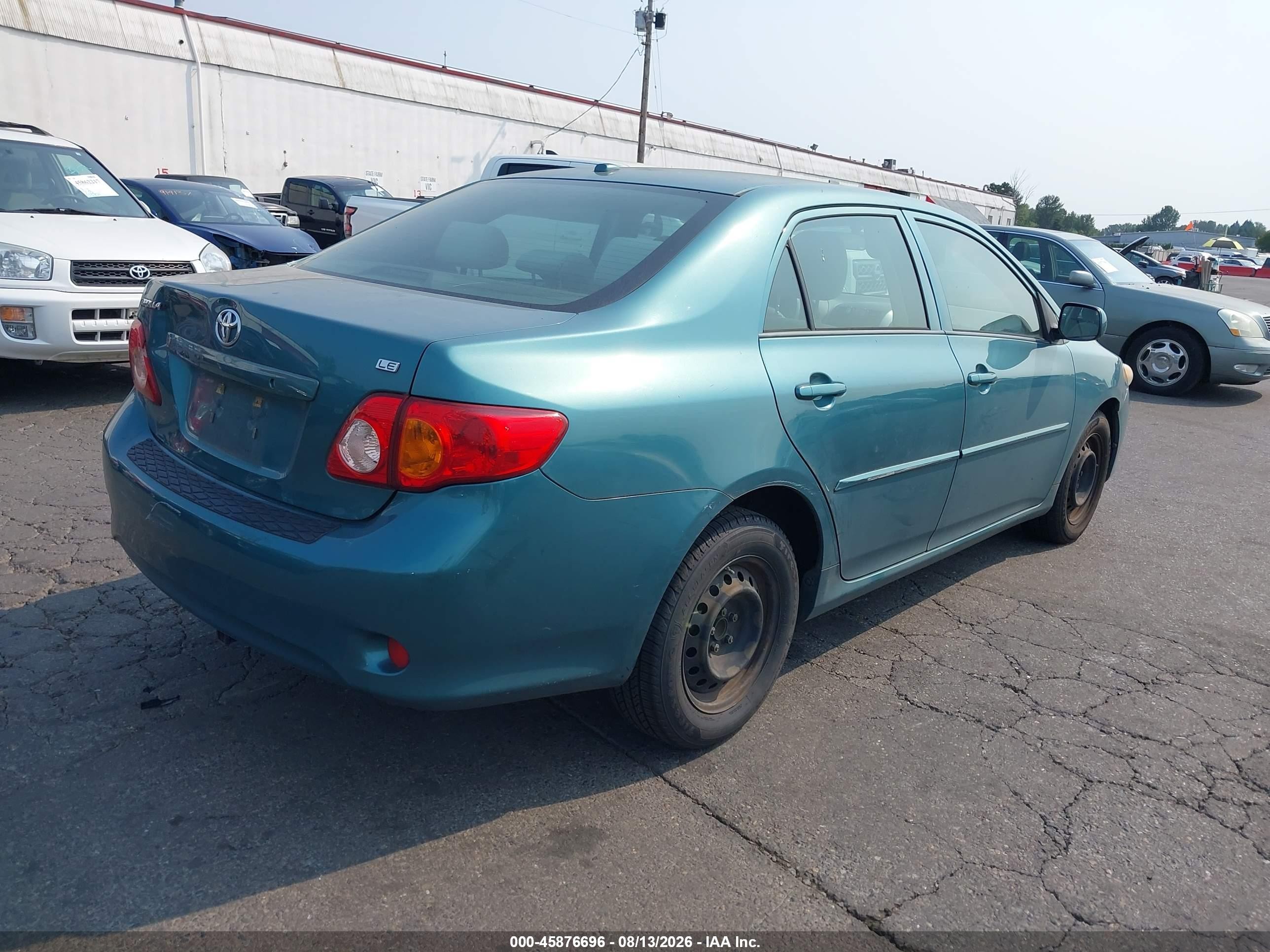 2009 Toyota Corolla Le Teal vin: JTDBL40E19J031882