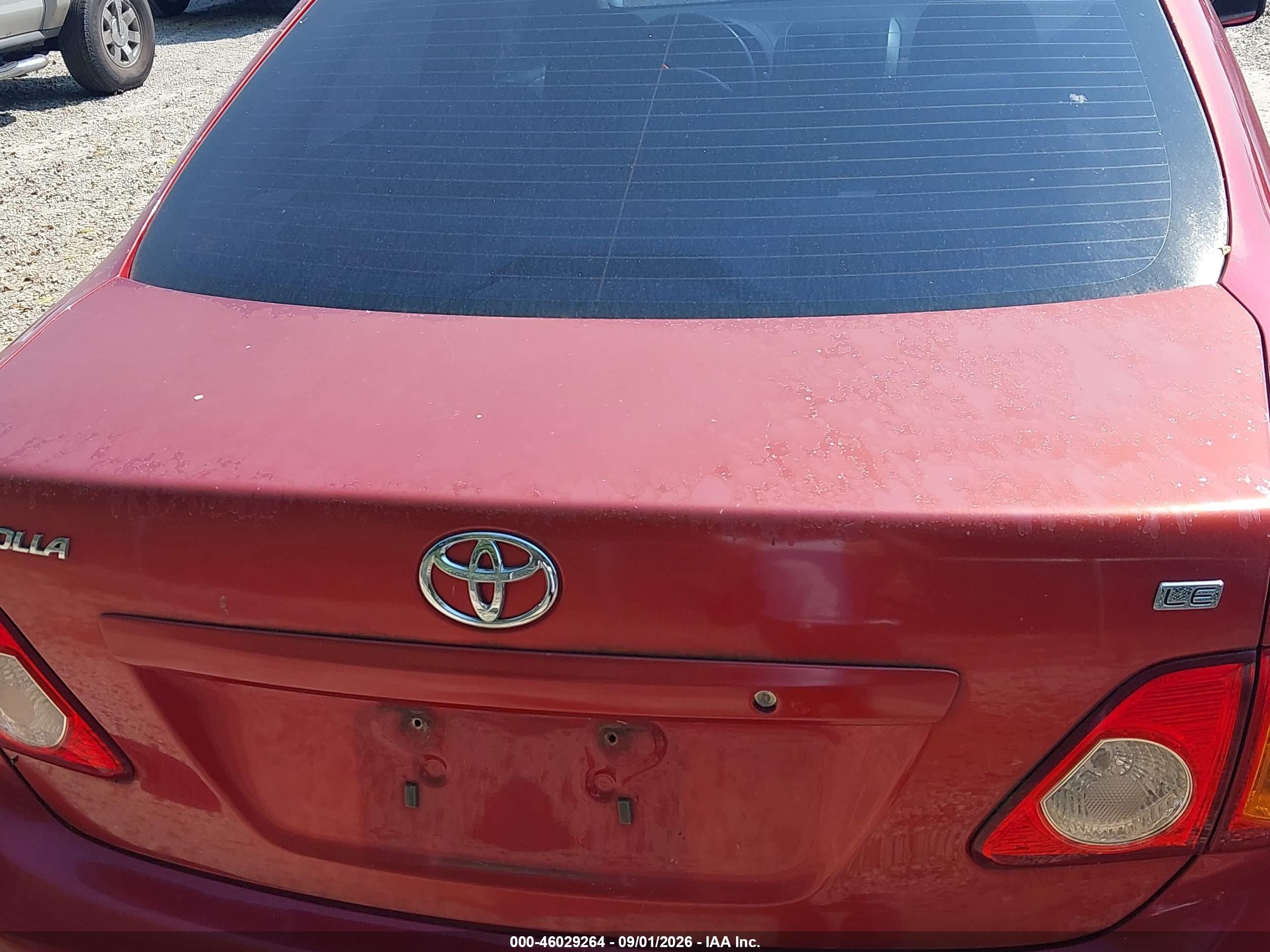 2009 Toyota Corolla Le Красный vin: JTDBL40E299063399