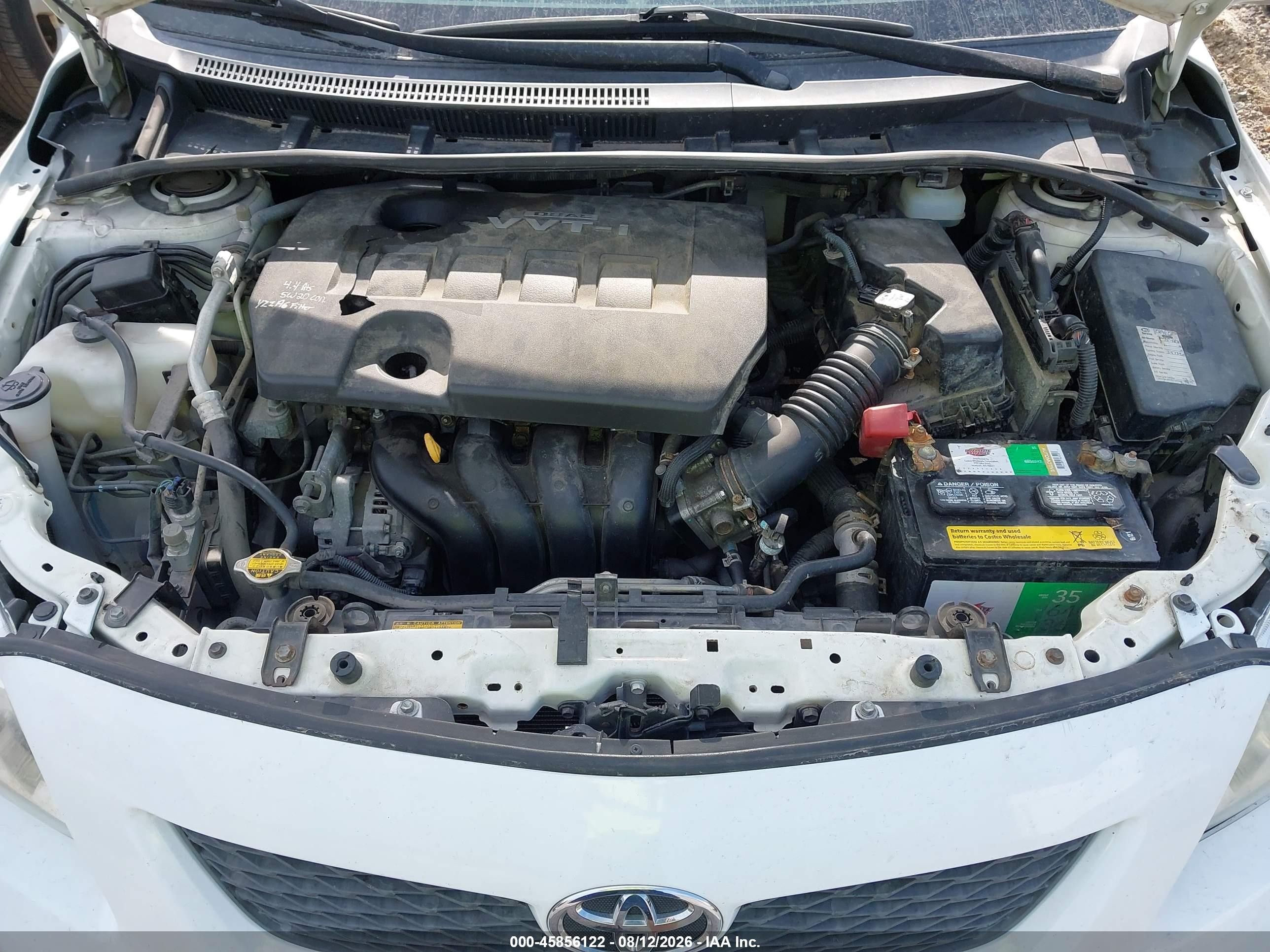 2009 Toyota Corolla Le White vin: JTDBL40E29J003878