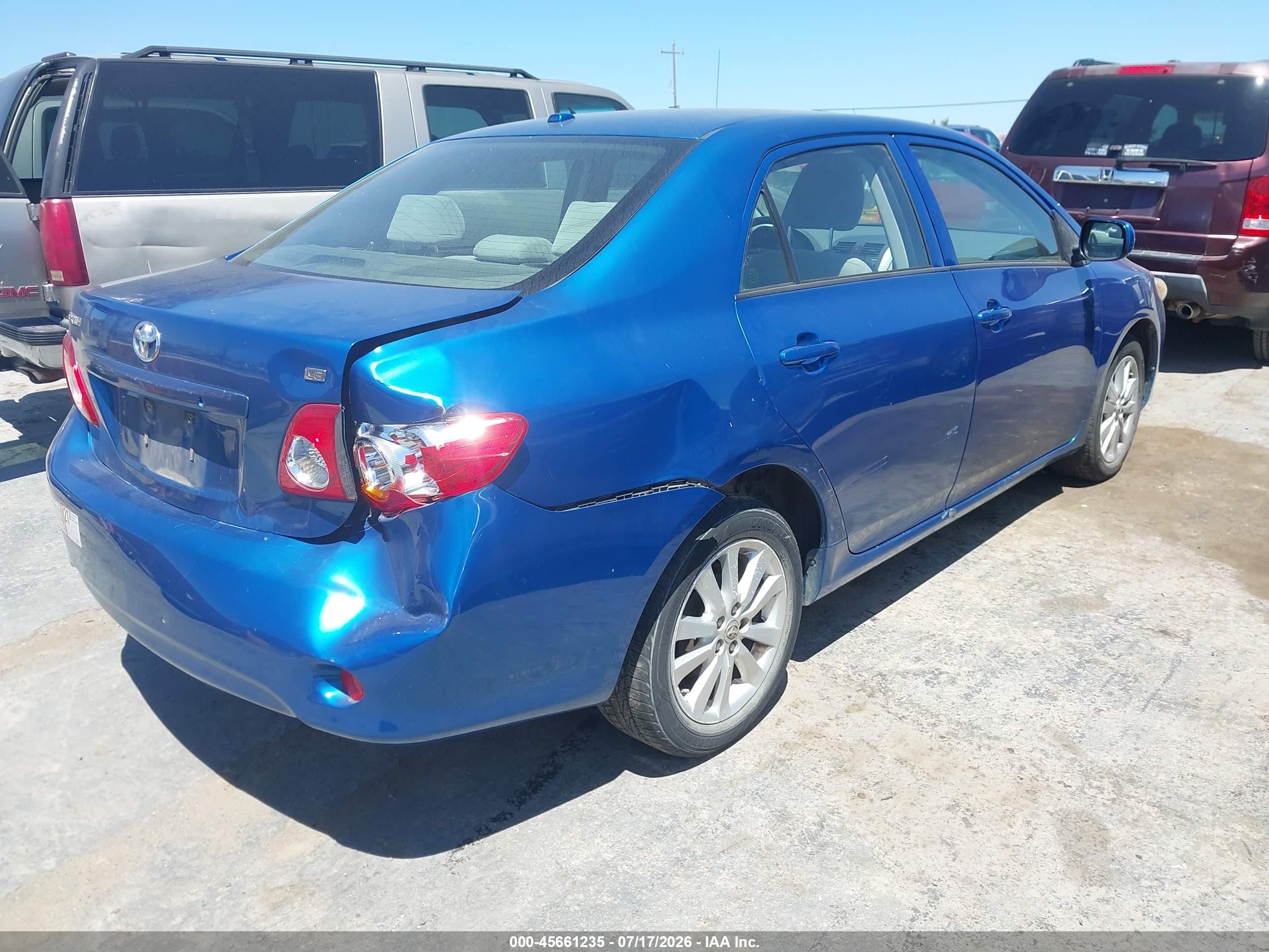 2009 Toyota Corolla Le Синий vin: JTDBL40E599019932