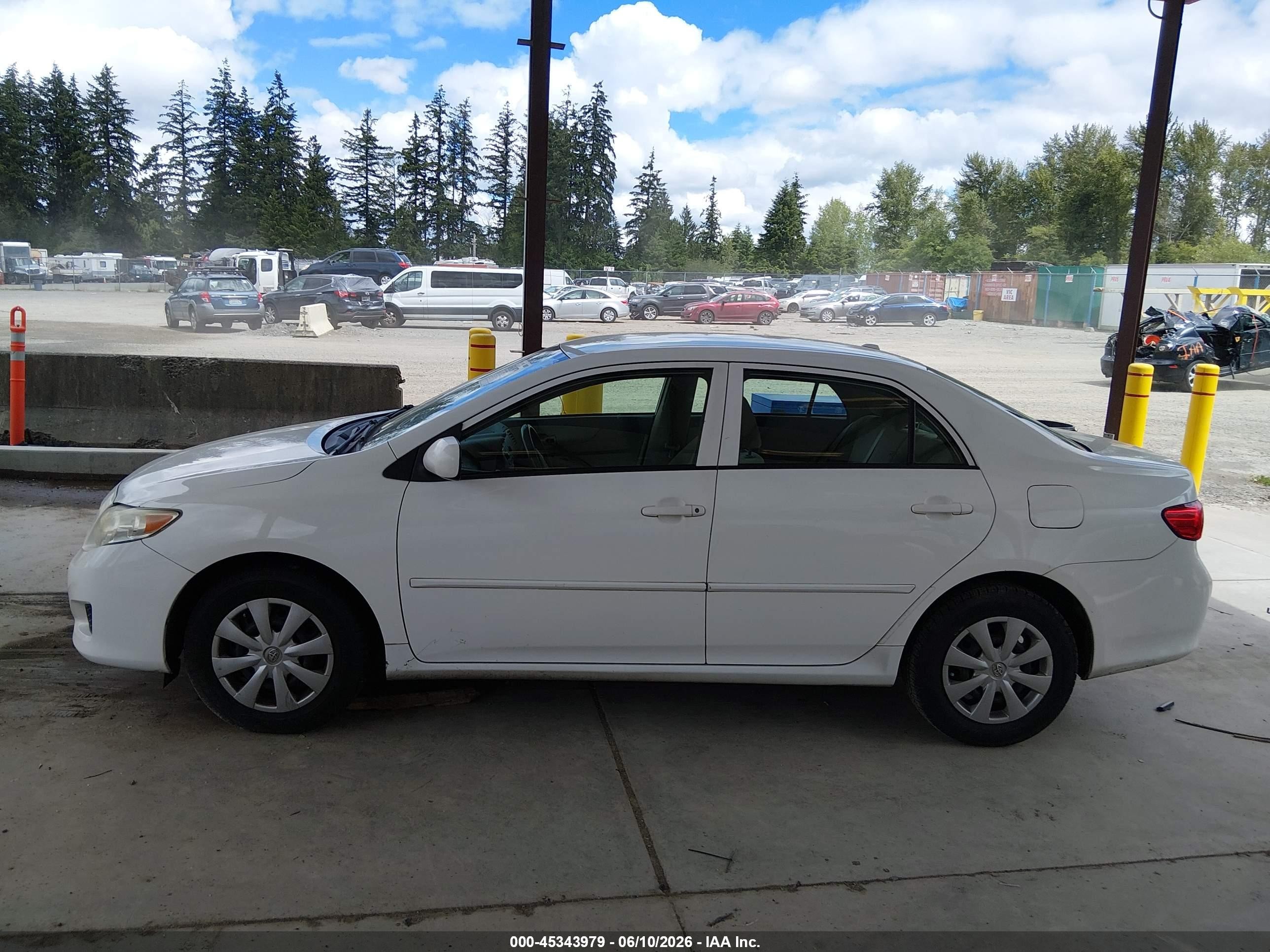 2009 Toyota Corolla Le White vin: JTDBL40E89J013010