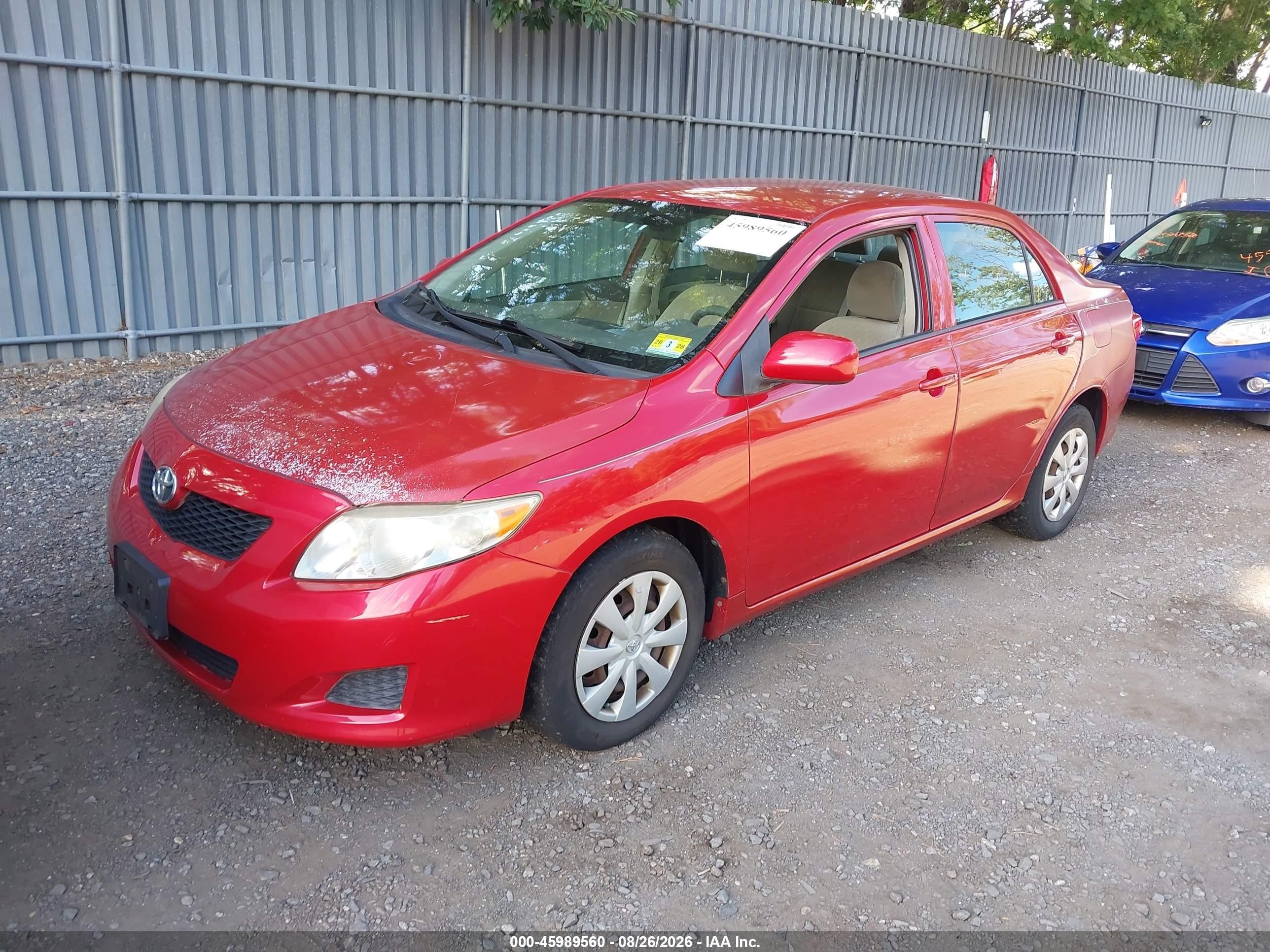 2009 Toyota Corolla Le Красный vin: JTDBL40E99J051216