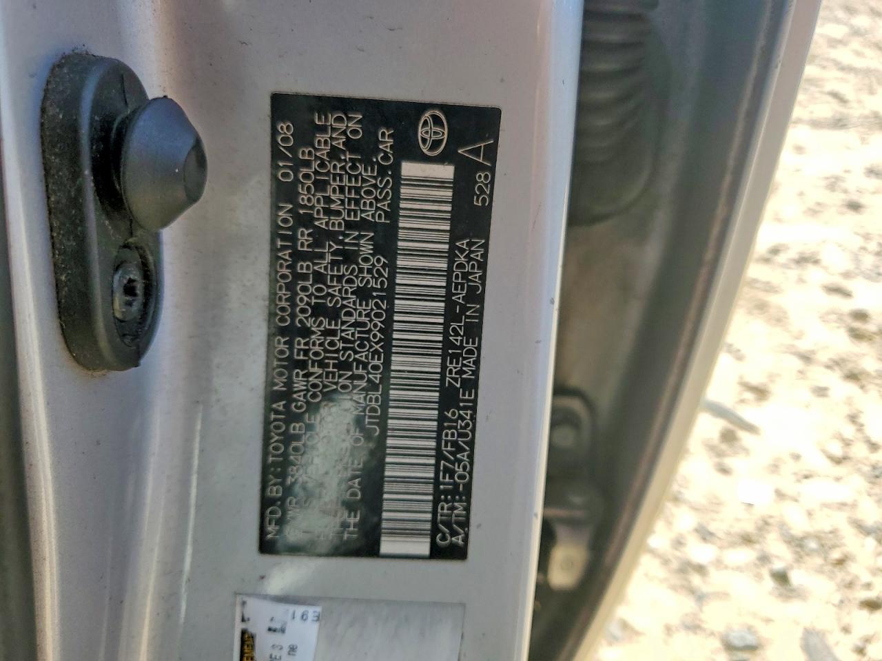 2009 Toyota Corolla Le Silver vin: JTDBL40EX99021529