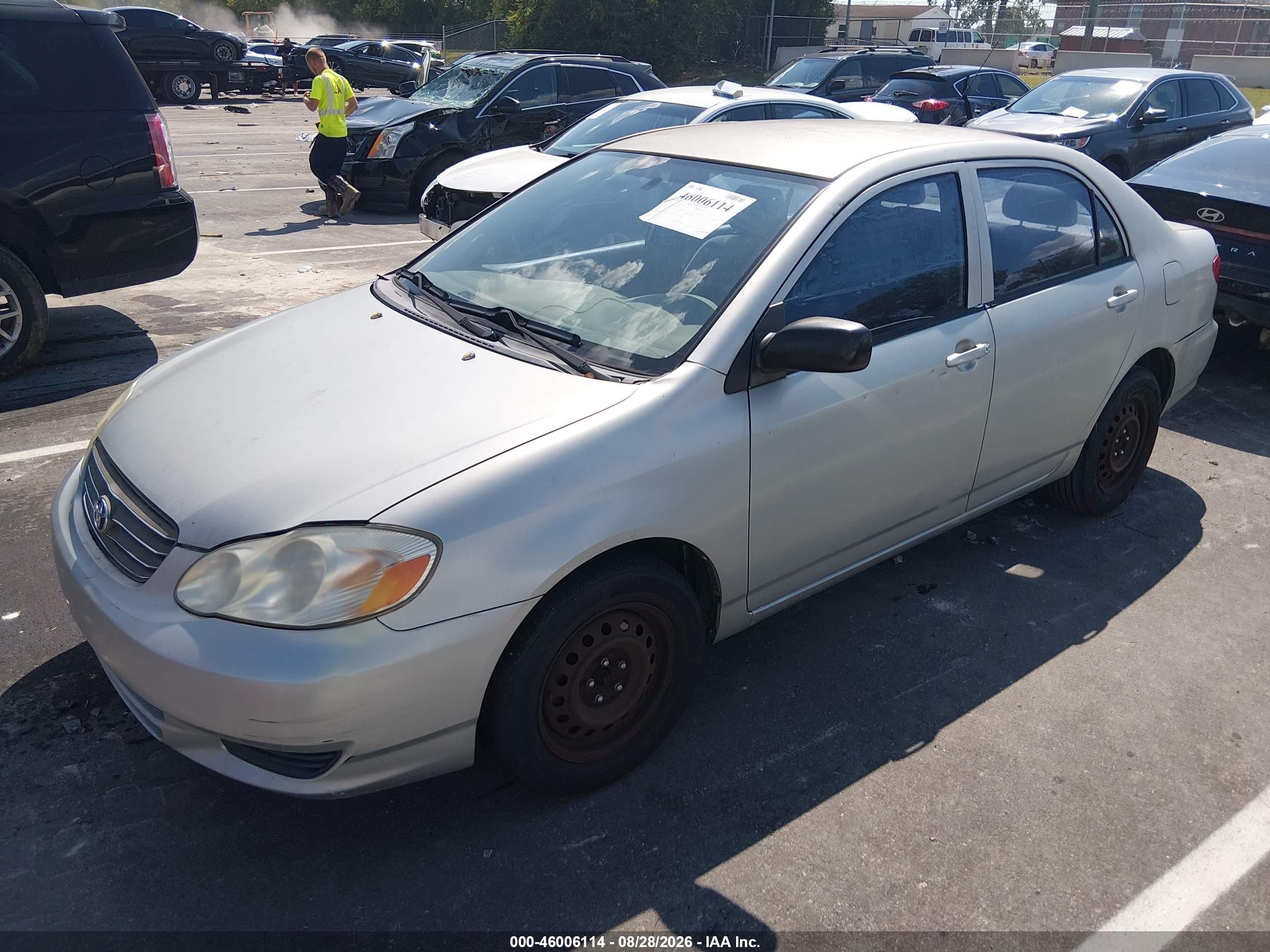 2004 Toyota Corolla Ce Silver vin: JTDBR32E042027086