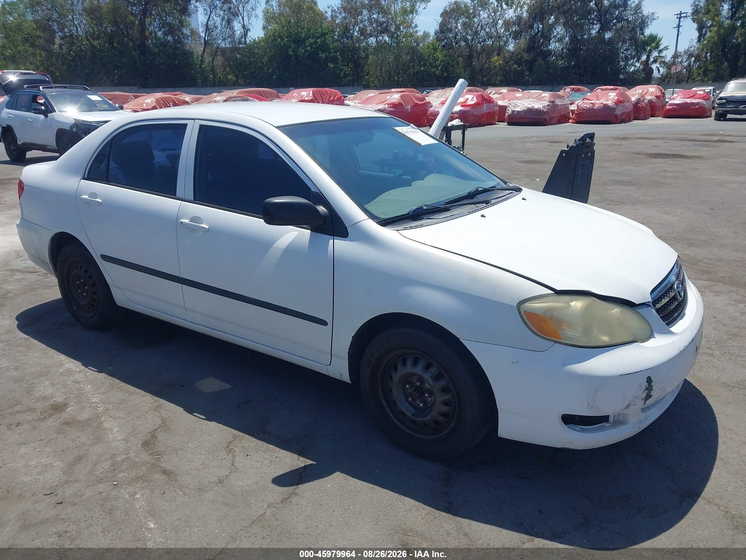 2005 Toyota Corolla Ce White vin: JTDBR32E052057092
