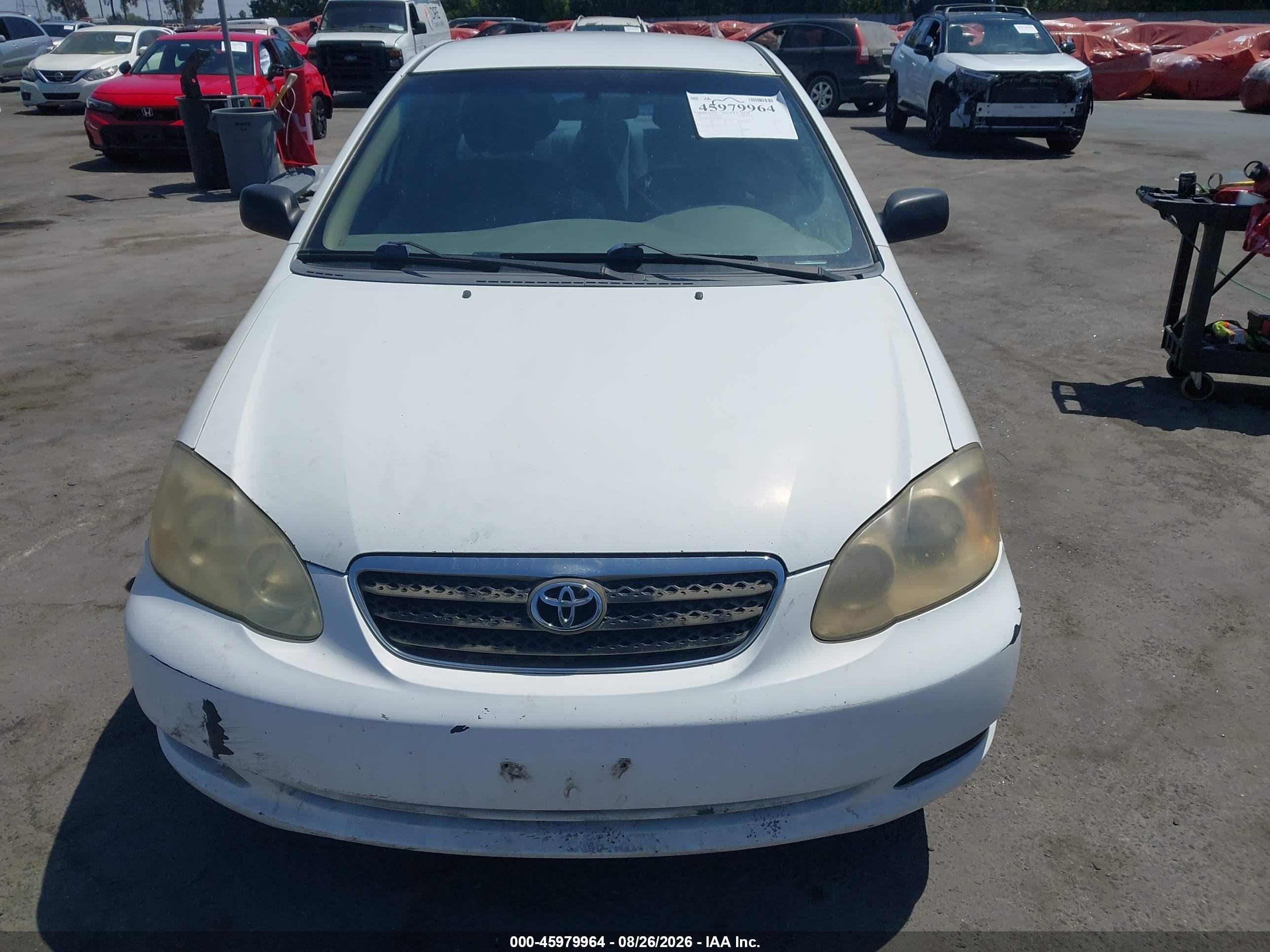 2005 Toyota Corolla Ce White vin: JTDBR32E052057092