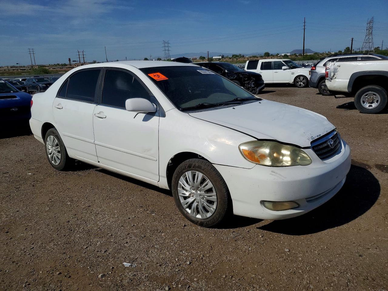 2005 Toyota Corolla Ce White vin: JTDBR32E052064477
