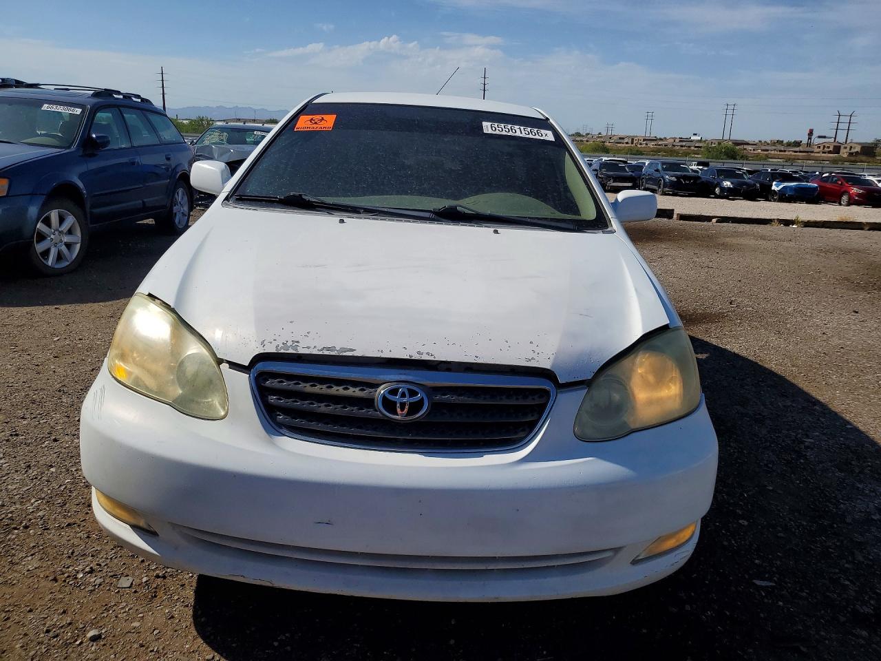 2005 Toyota Corolla Ce White vin: JTDBR32E052064477