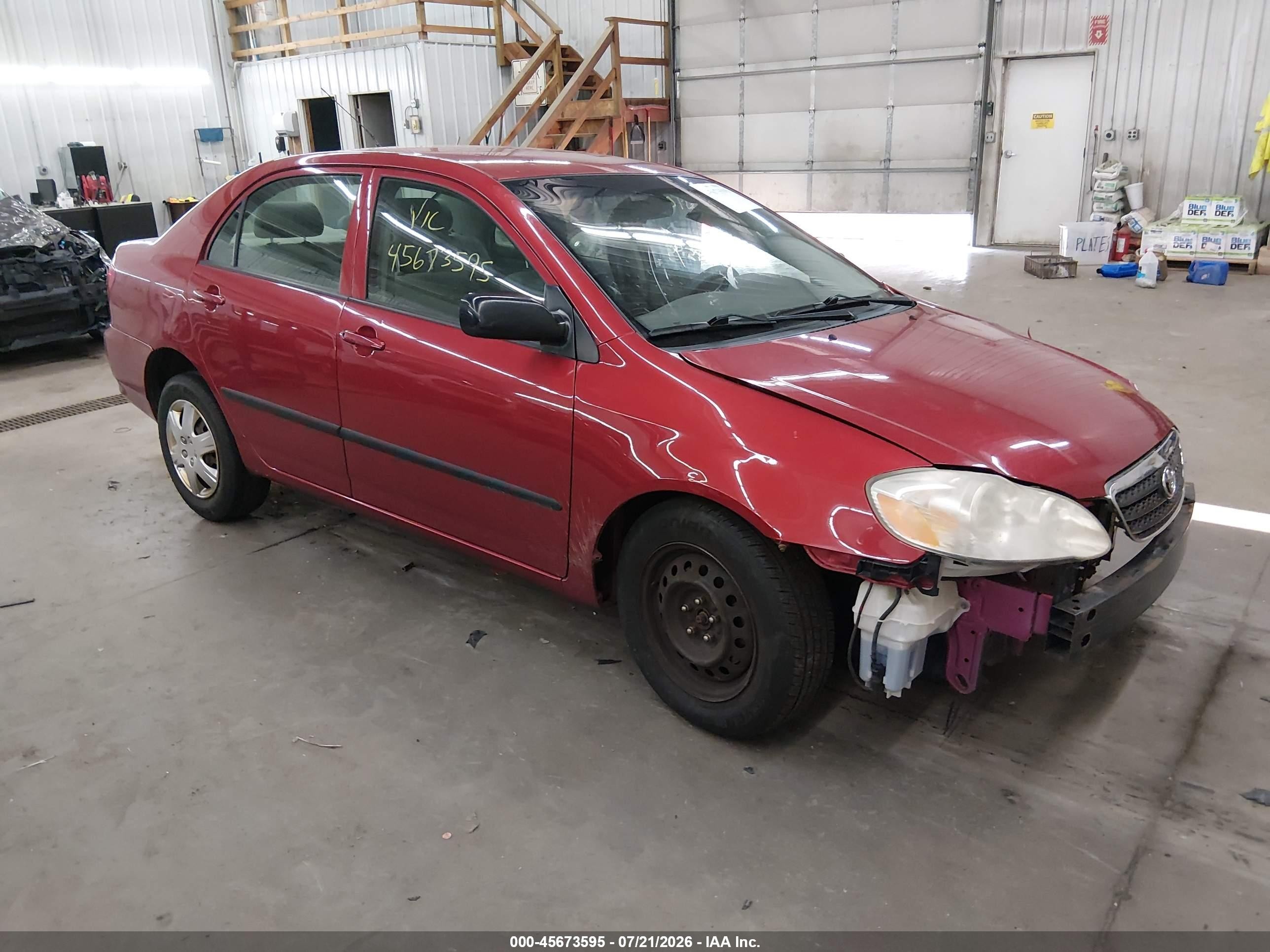 2007 Toyota Corolla Ce Красный vin: JTDBR32E070120240