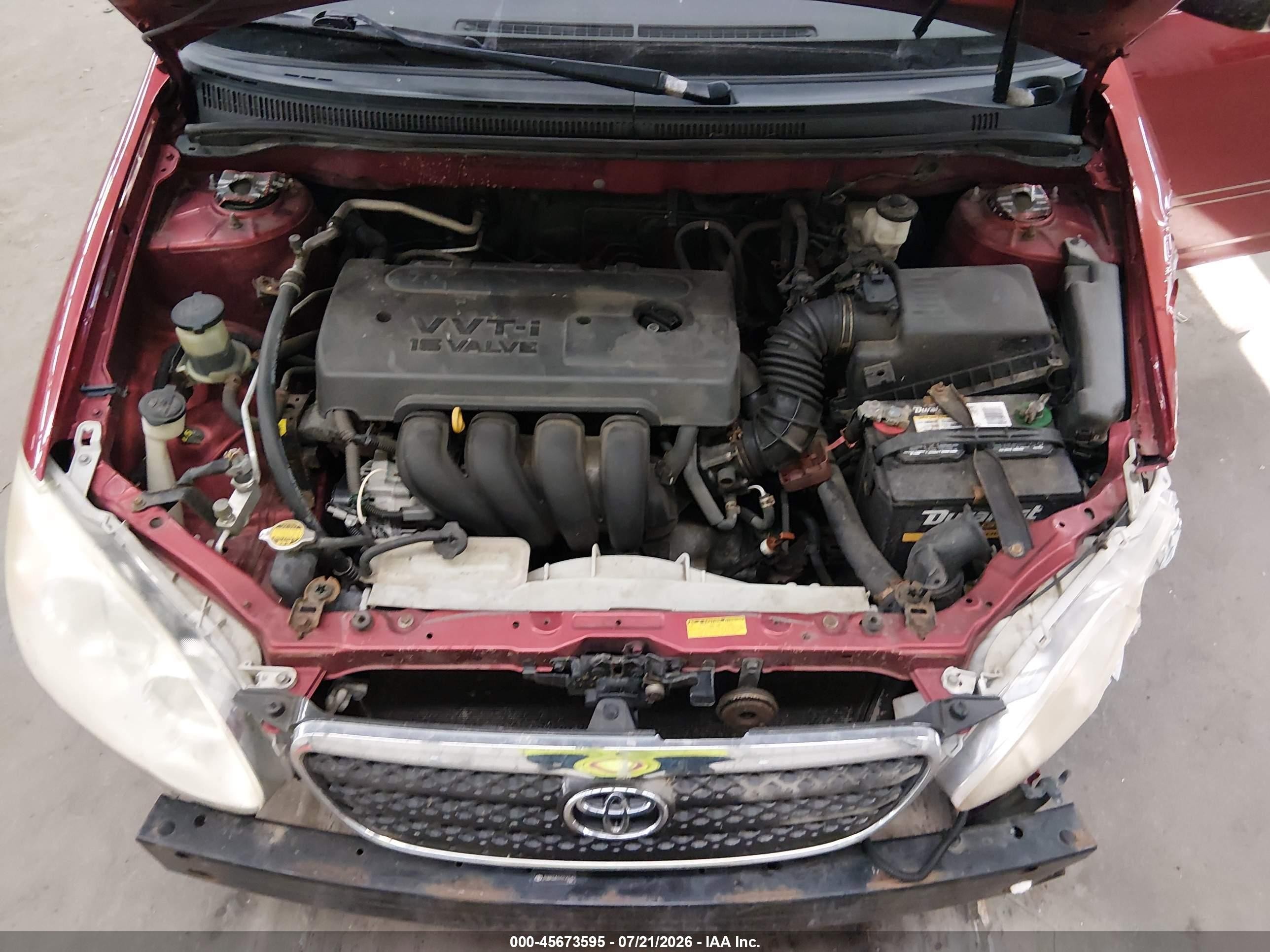 2007 Toyota Corolla Ce Red vin: JTDBR32E070120240
