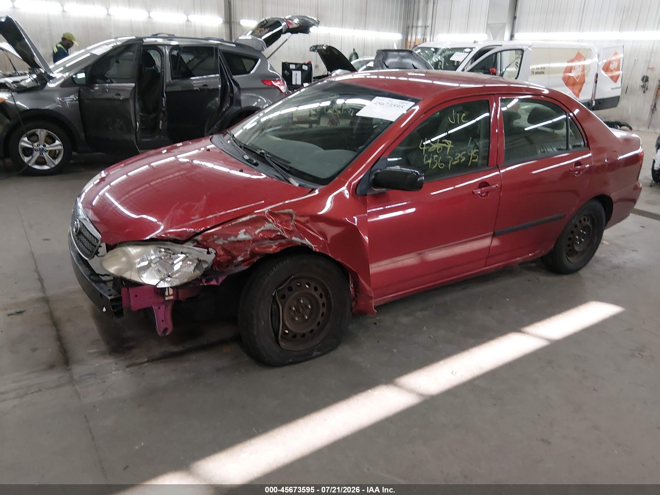 2007 Toyota Corolla Ce Red vin: JTDBR32E070120240
