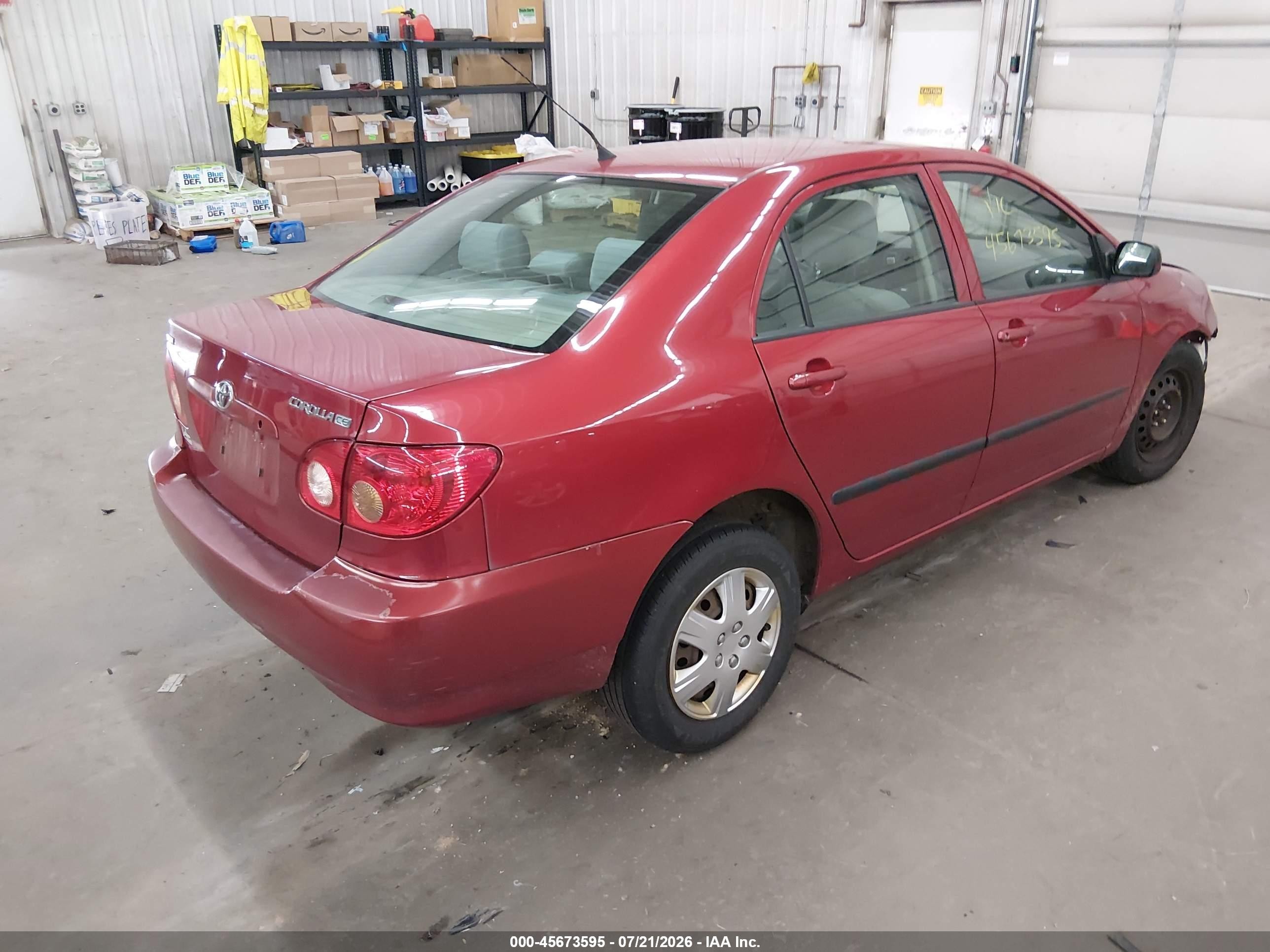 2007 Toyota Corolla Ce Red vin: JTDBR32E070120240