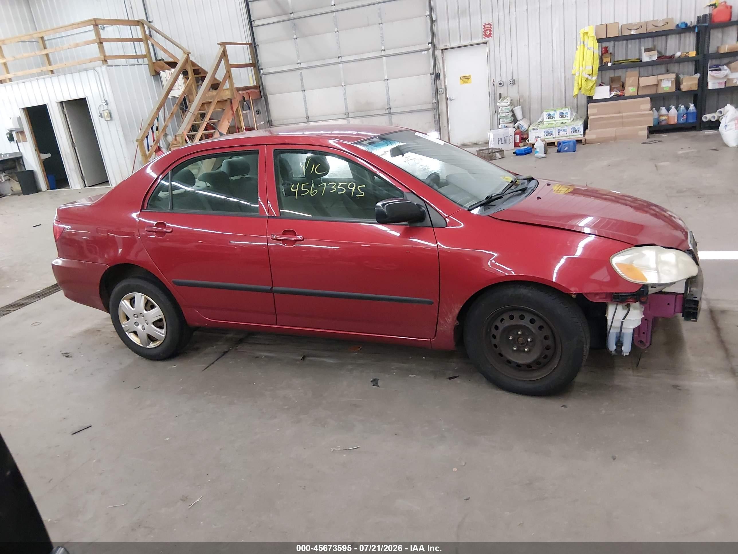 2007 Toyota Corolla Ce Red vin: JTDBR32E070120240