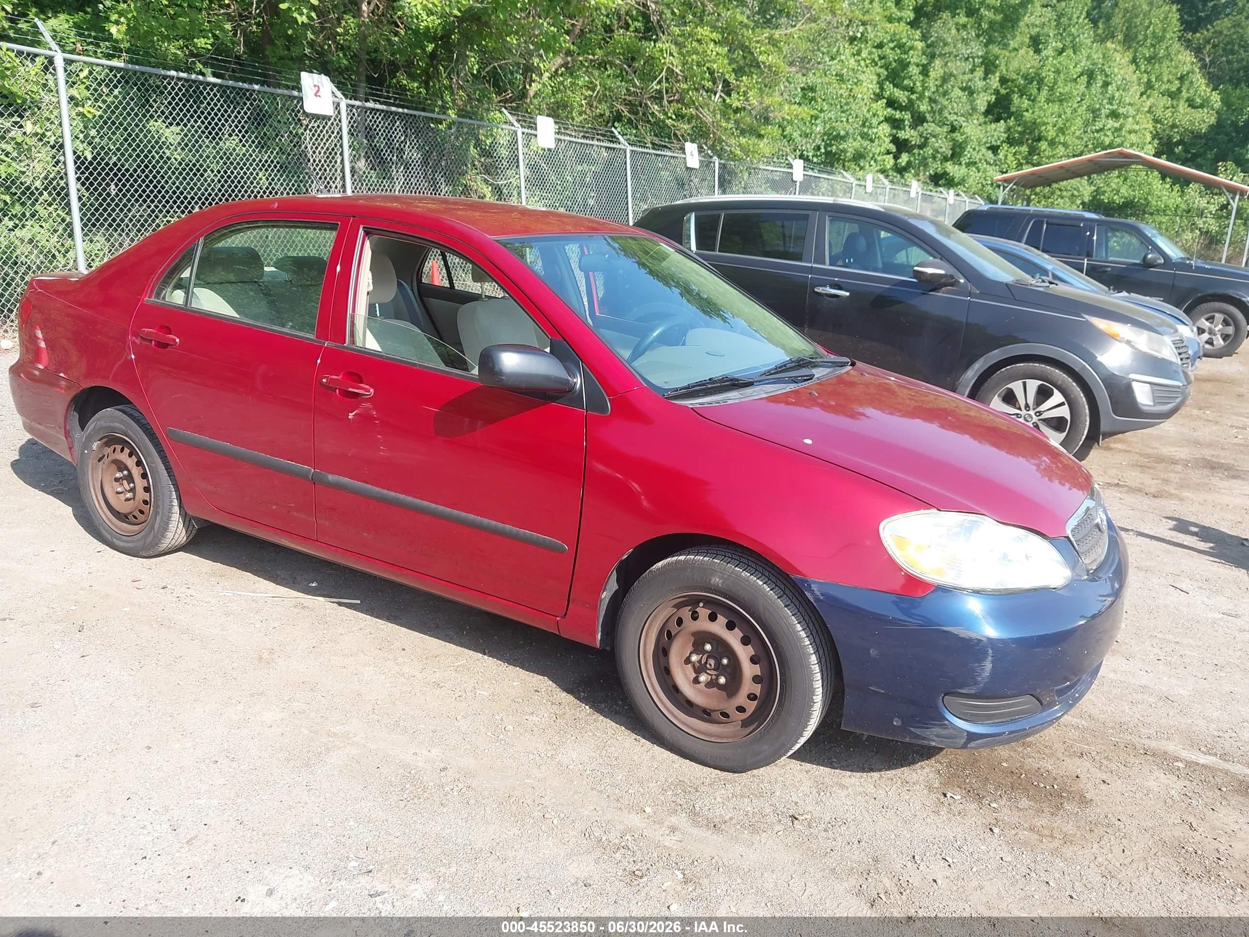 2007 Toyota Corolla Ce Красный vin: JTDBR32E070120612