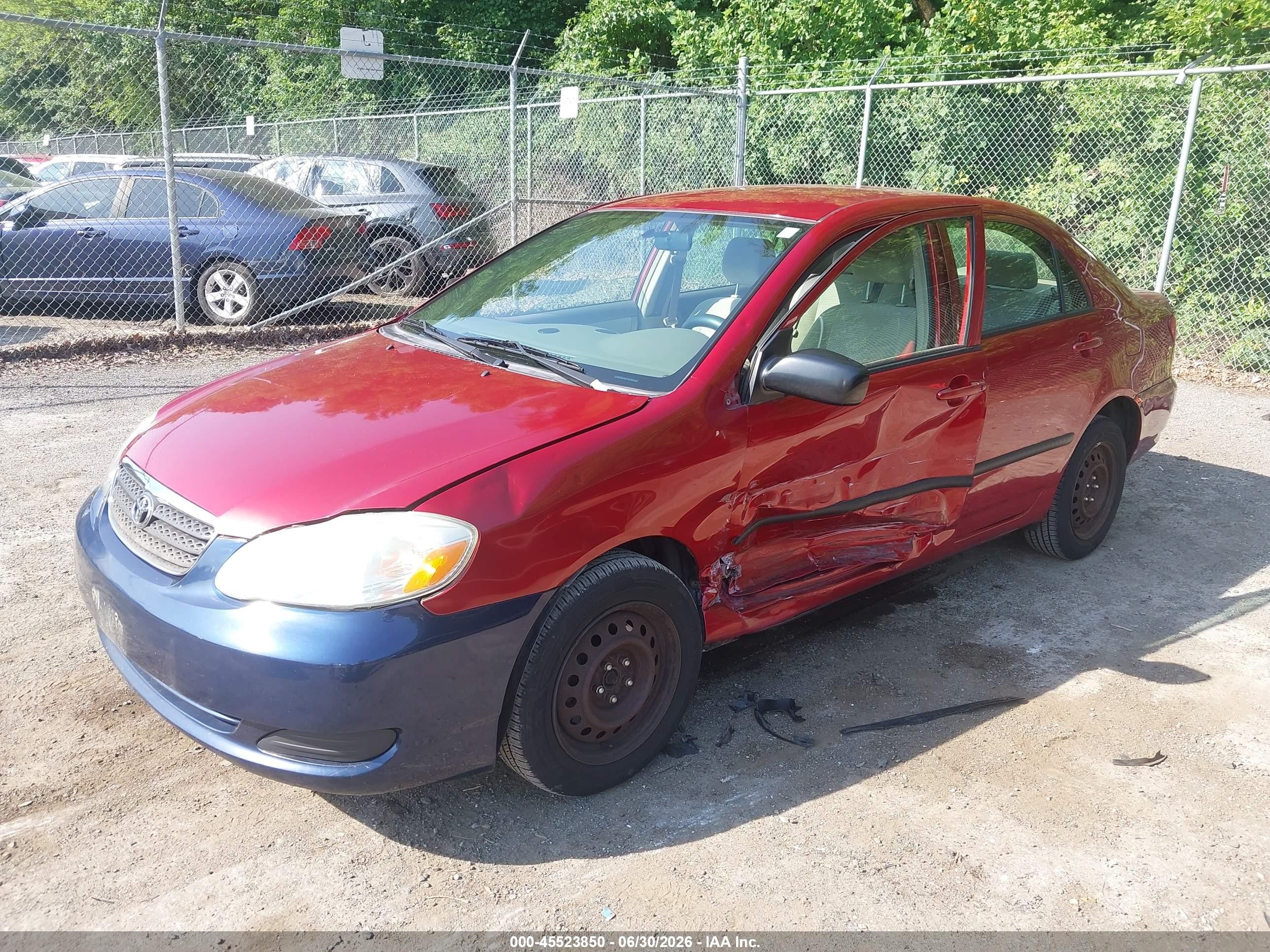 2007 Toyota Corolla Ce Red vin: JTDBR32E070120612