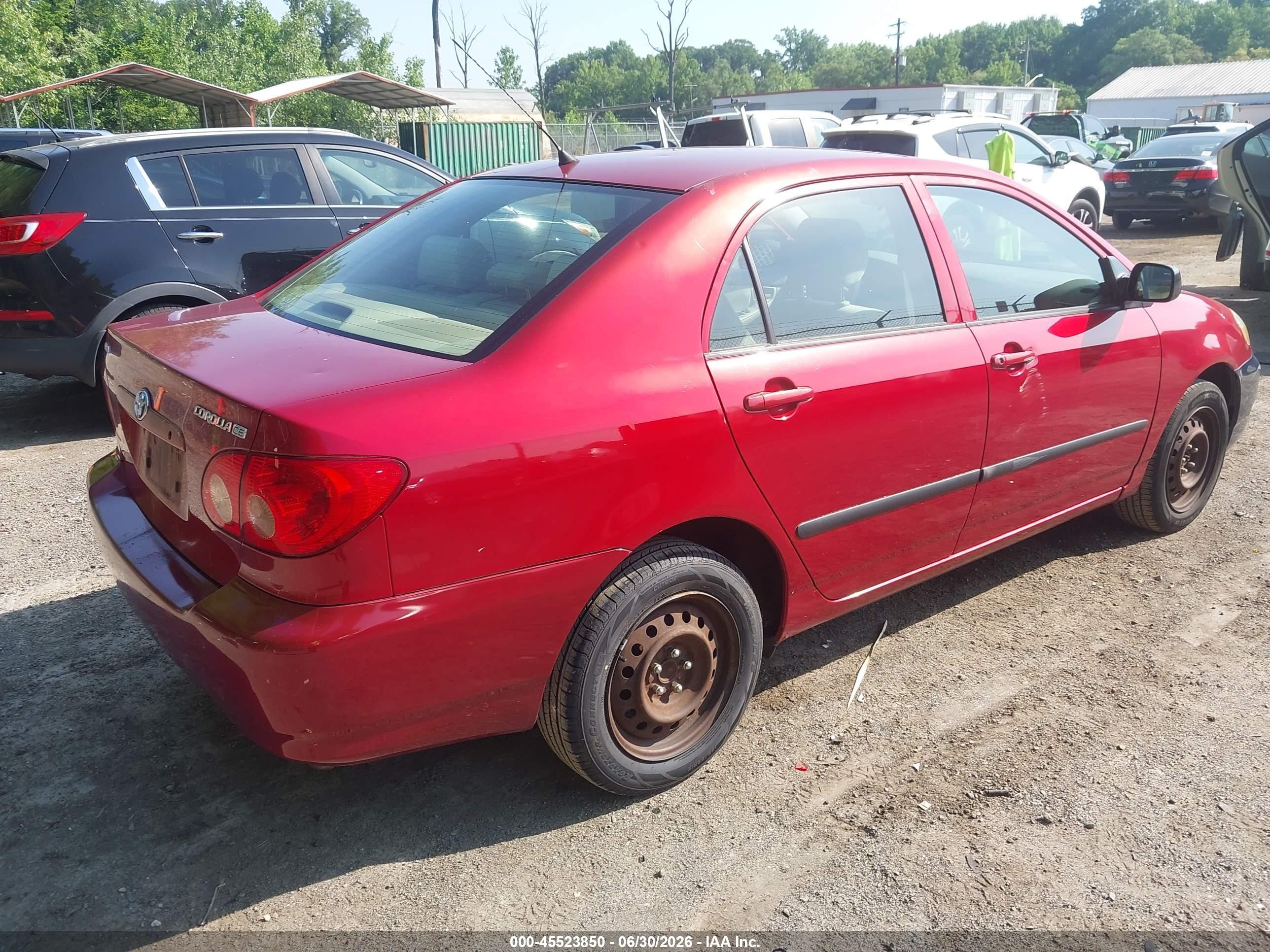 2007 Toyota Corolla Ce Red vin: JTDBR32E070120612