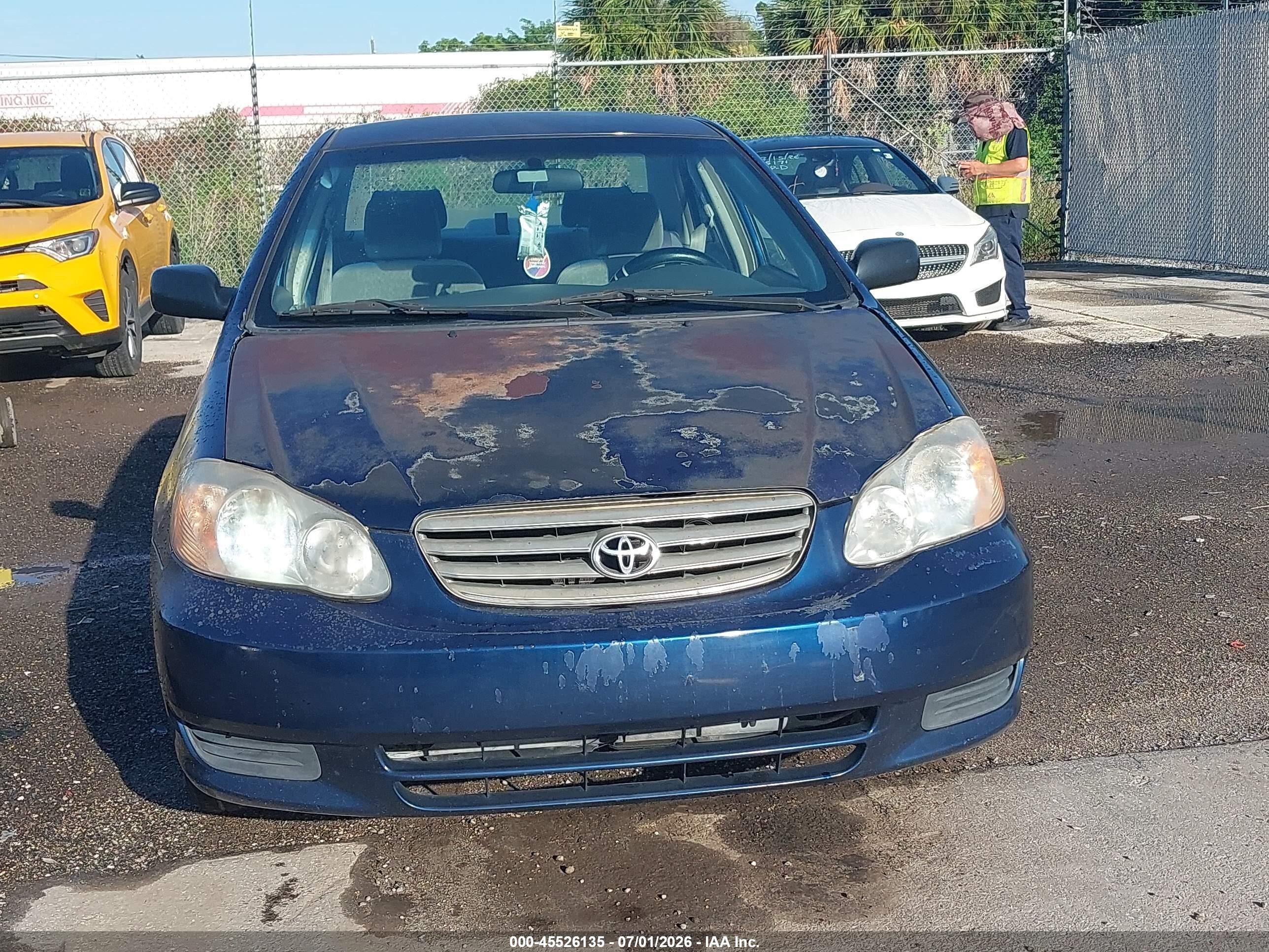 2003 Toyota Corolla Ce Blue vin: JTDBR32E130010047