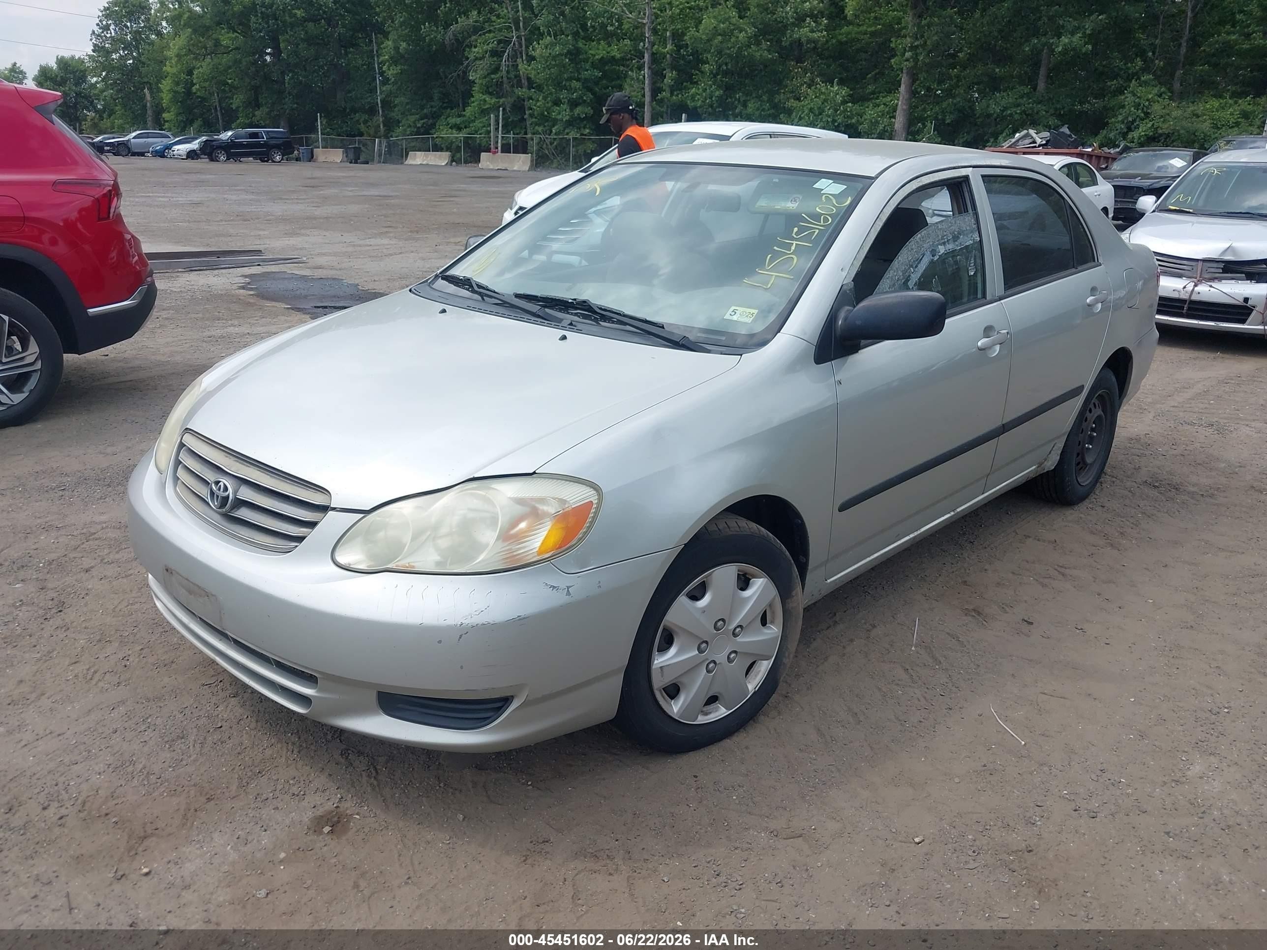 2003 Toyota Corolla Ce Silver vin: JTDBR32E130012493