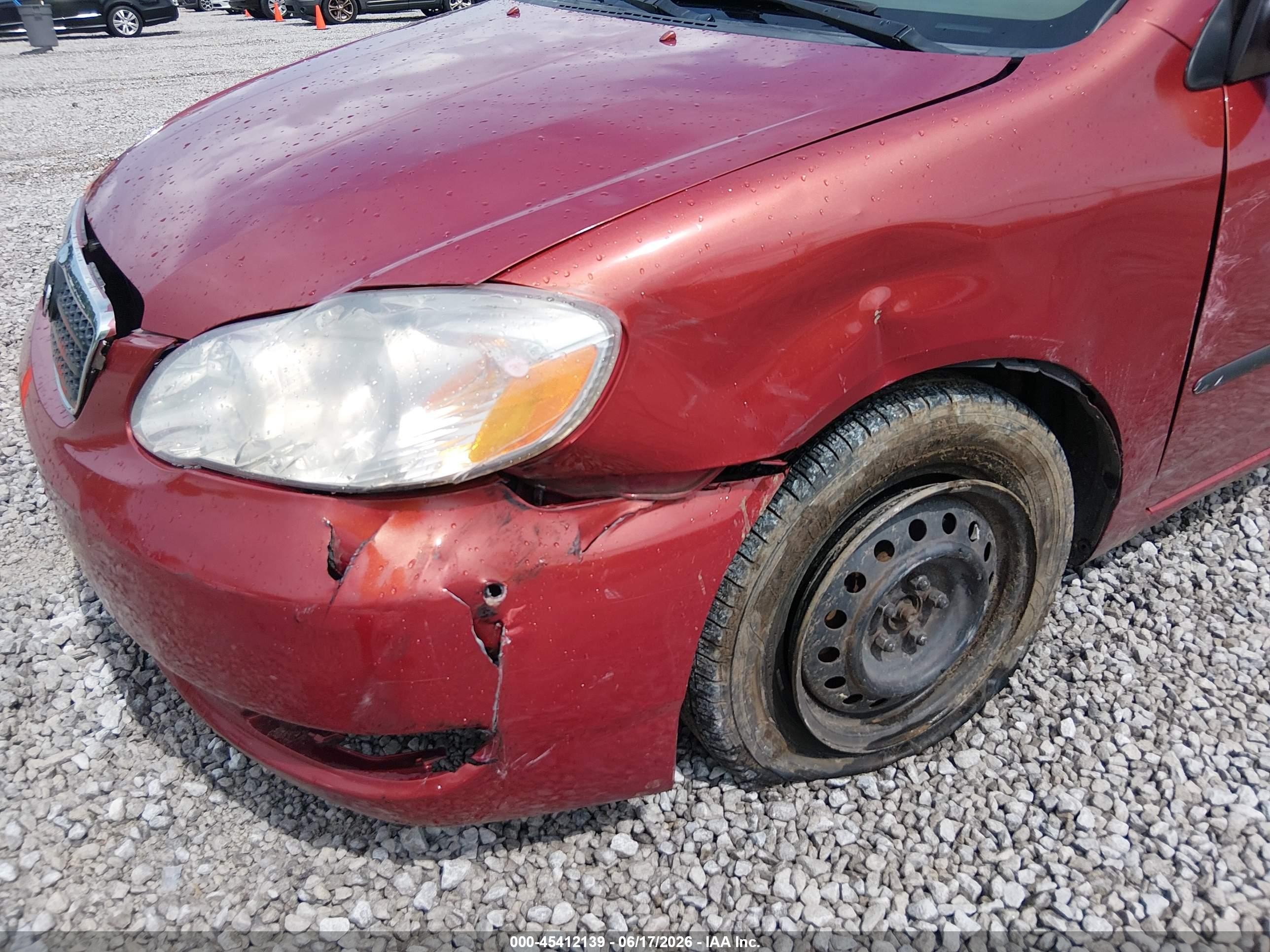 2005 Toyota Corolla Ce Red vin: JTDBR32E152059899