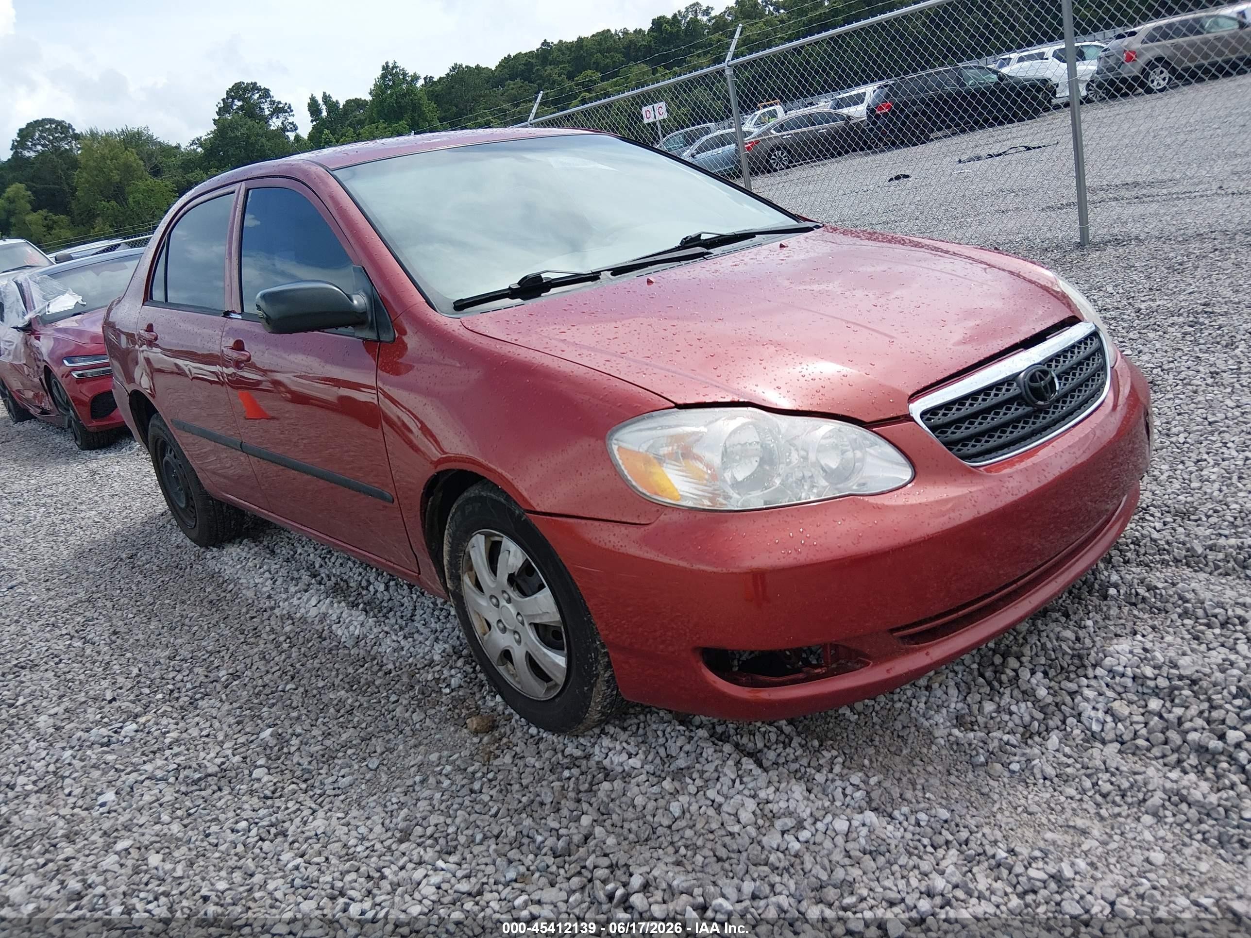 2005 Toyota Corolla Ce Red vin: JTDBR32E152059899