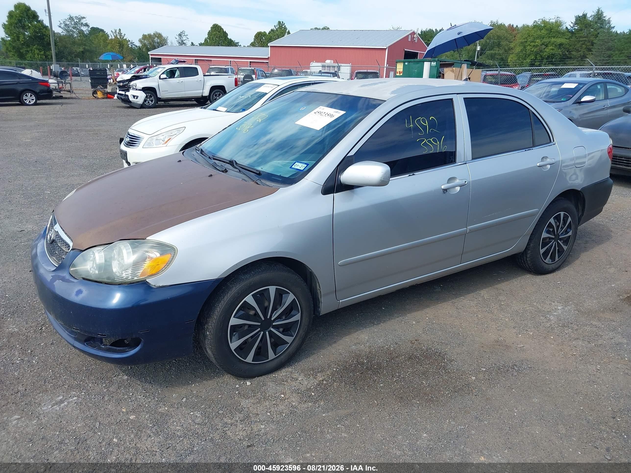 2006 Toyota Corolla Ce Silver vin: JTDBR32E160074948