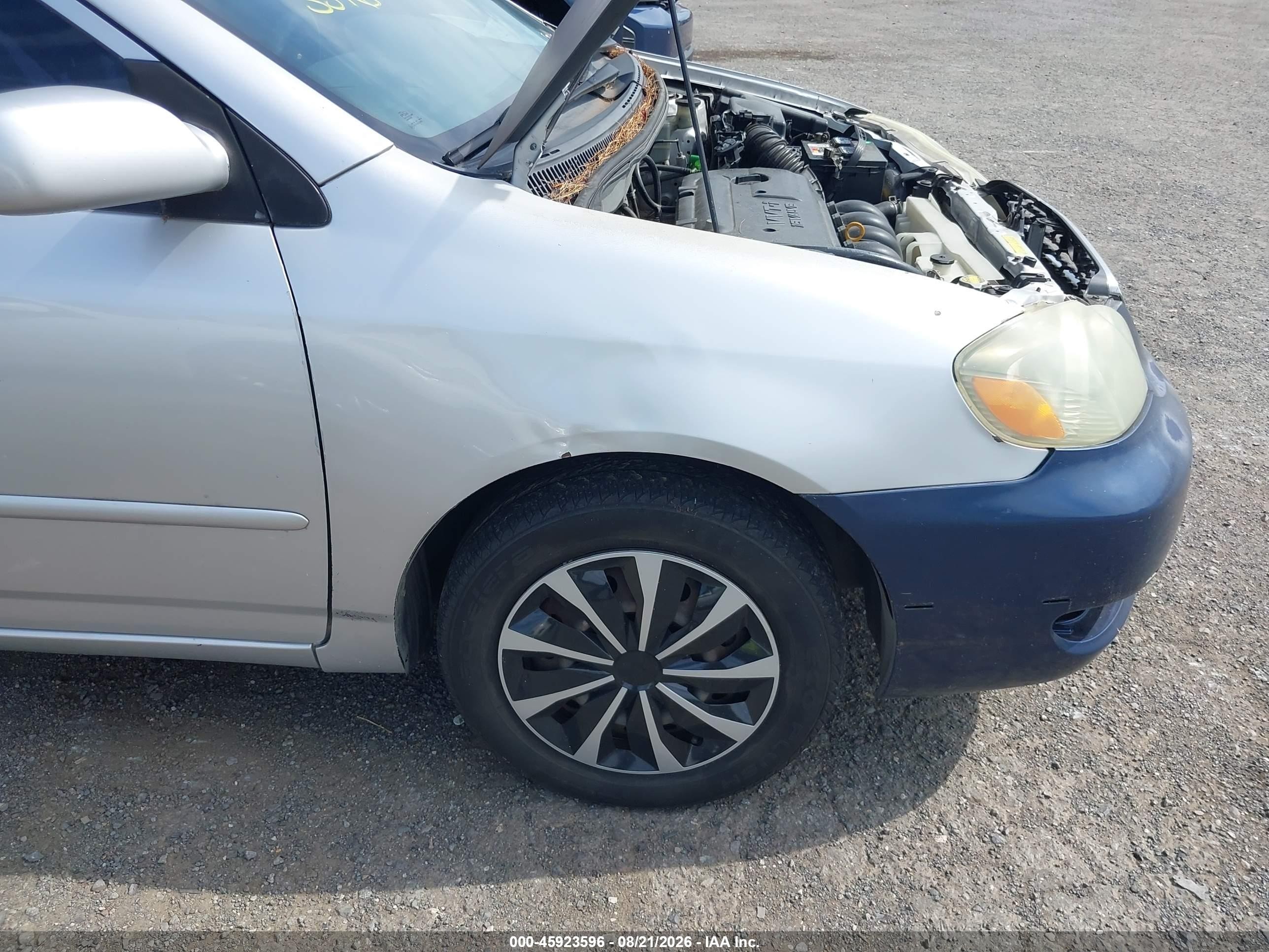 2006 Toyota Corolla Ce Silver vin: JTDBR32E160074948