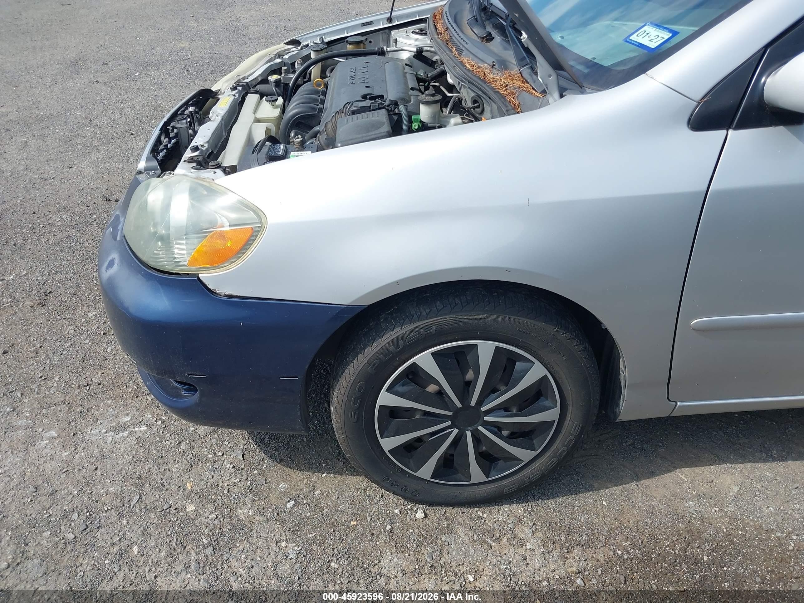 2006 Toyota Corolla Ce Silver vin: JTDBR32E160074948