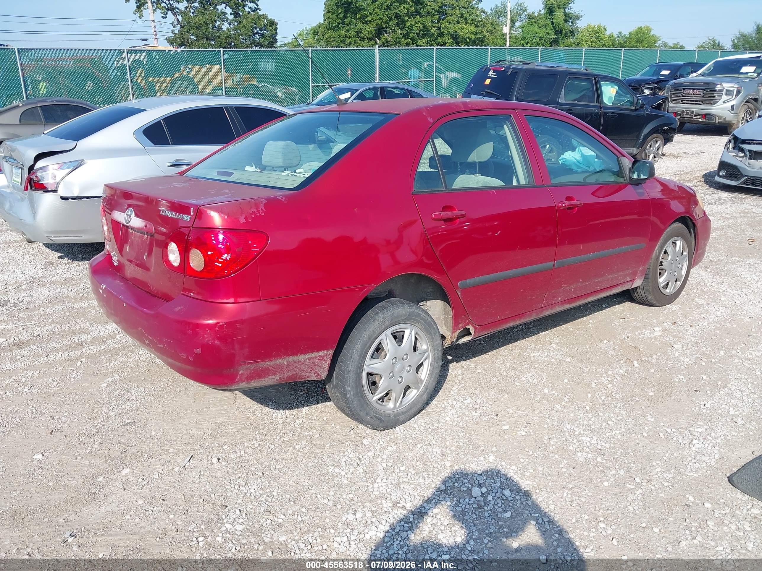 2006 Toyota Corolla Ce Red vin: JTDBR32E160079020
