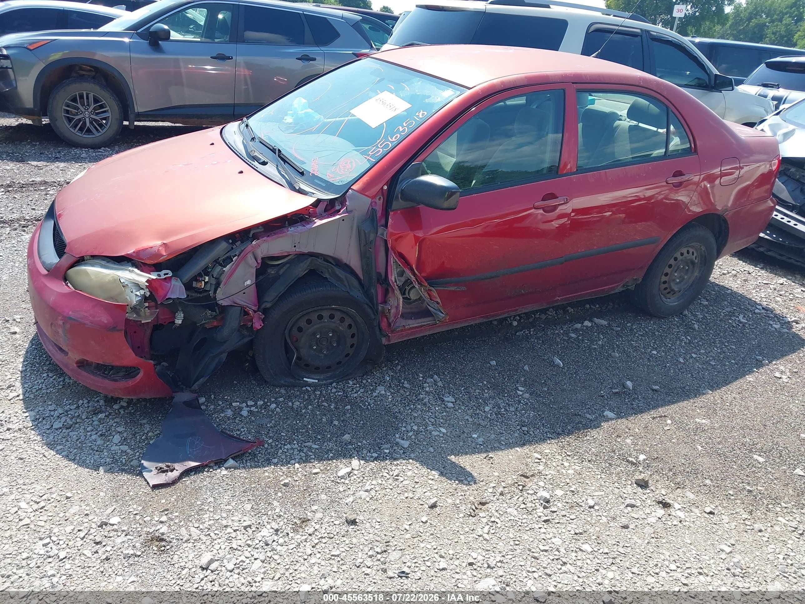 2006 Toyota Corolla Ce Red vin: JTDBR32E160079020