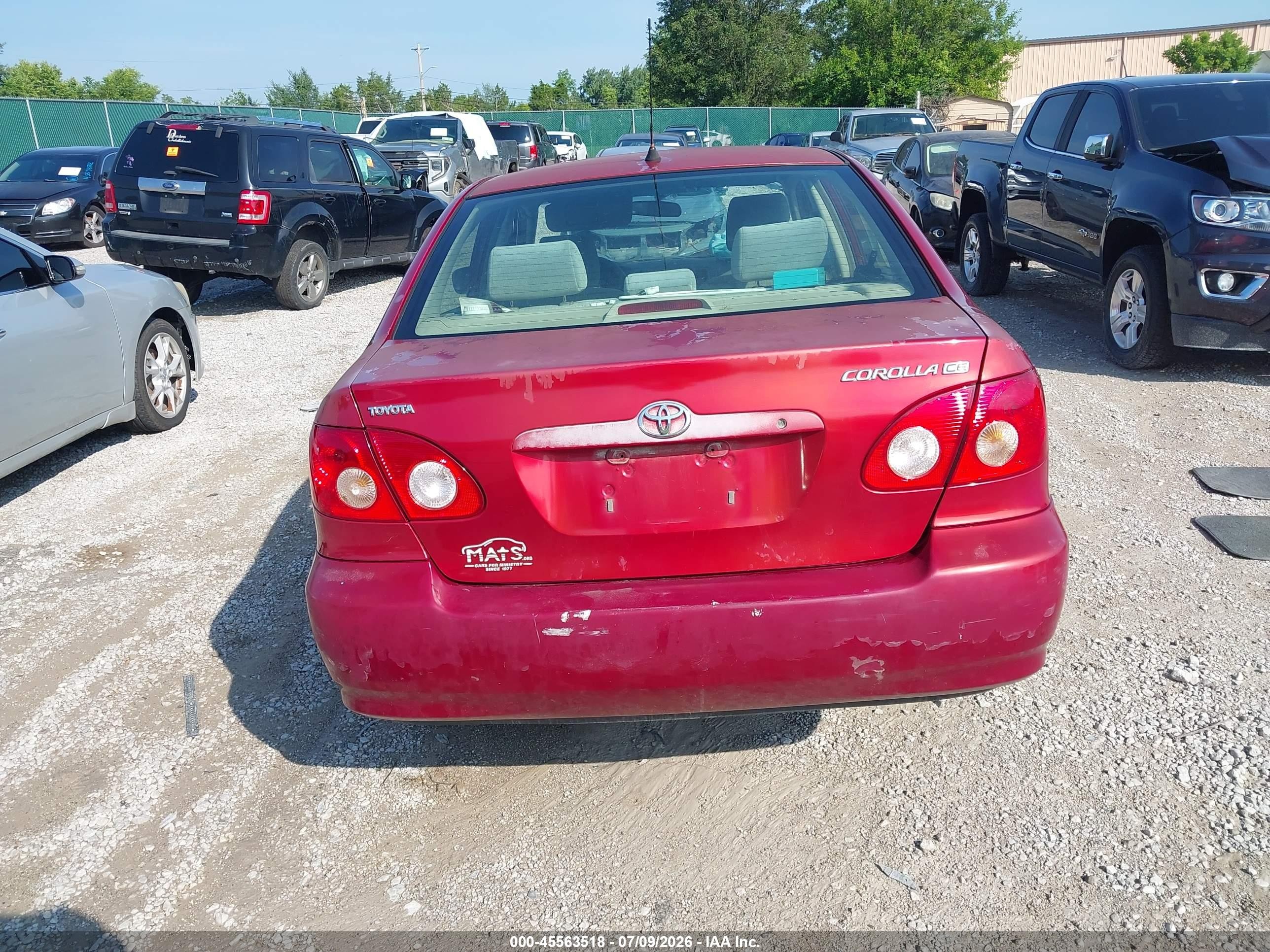 2006 Toyota Corolla Ce Red vin: JTDBR32E160079020